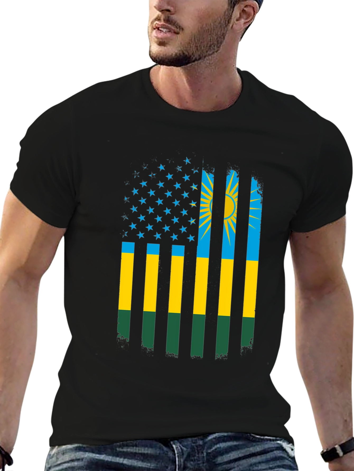 Rwanda Flag American Patriot T-Shirt