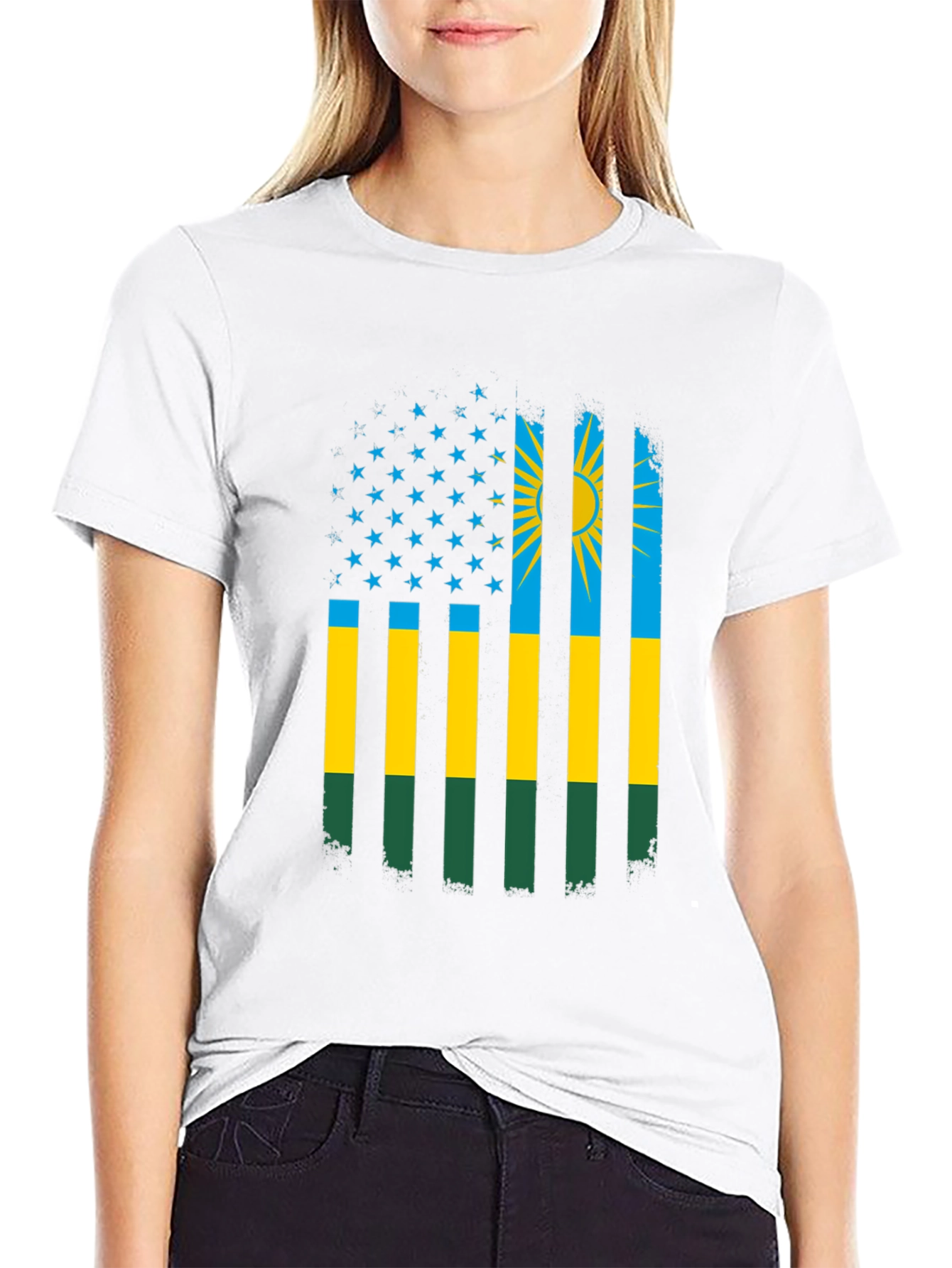Rwanda Flag American Patriot T-Shirt