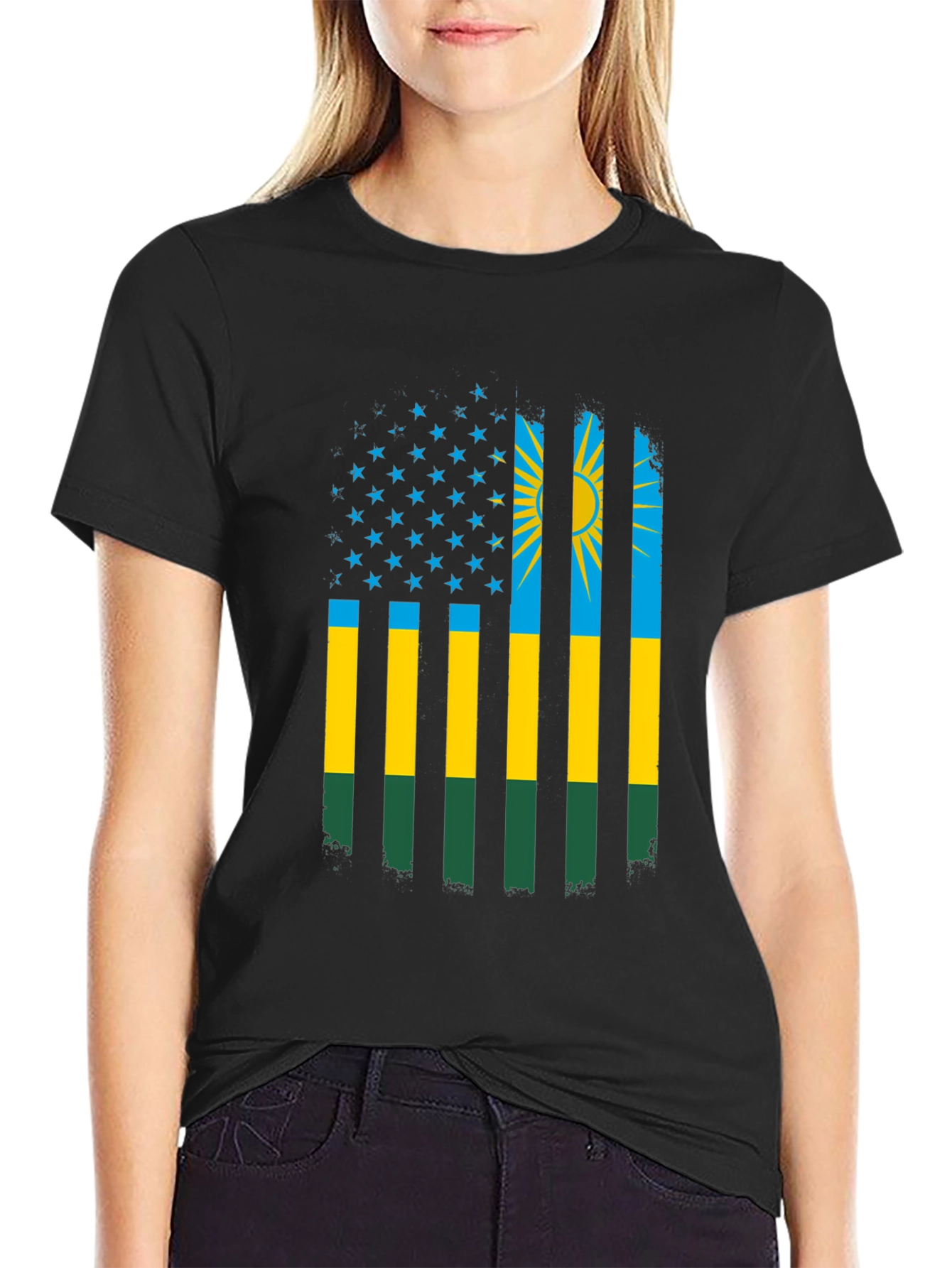 Rwanda Flag American Patriot T-Shirt