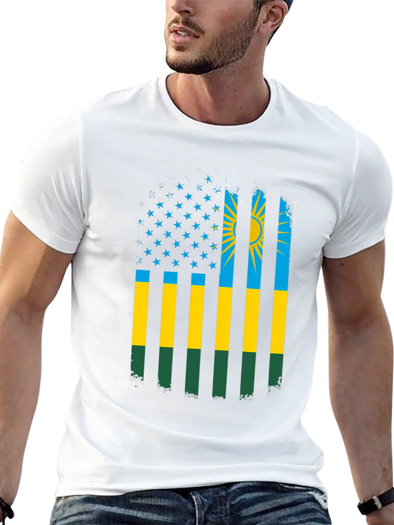 Rwanda Flag American Patriot T-Shirt
