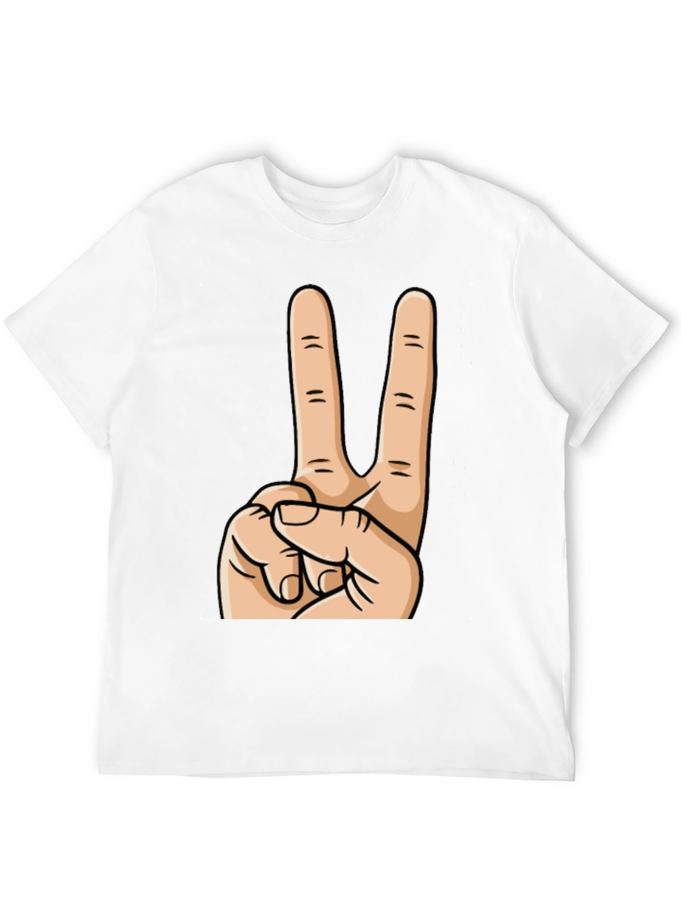 Peace Sign Graphic Tee - Black Cotton Casual Top