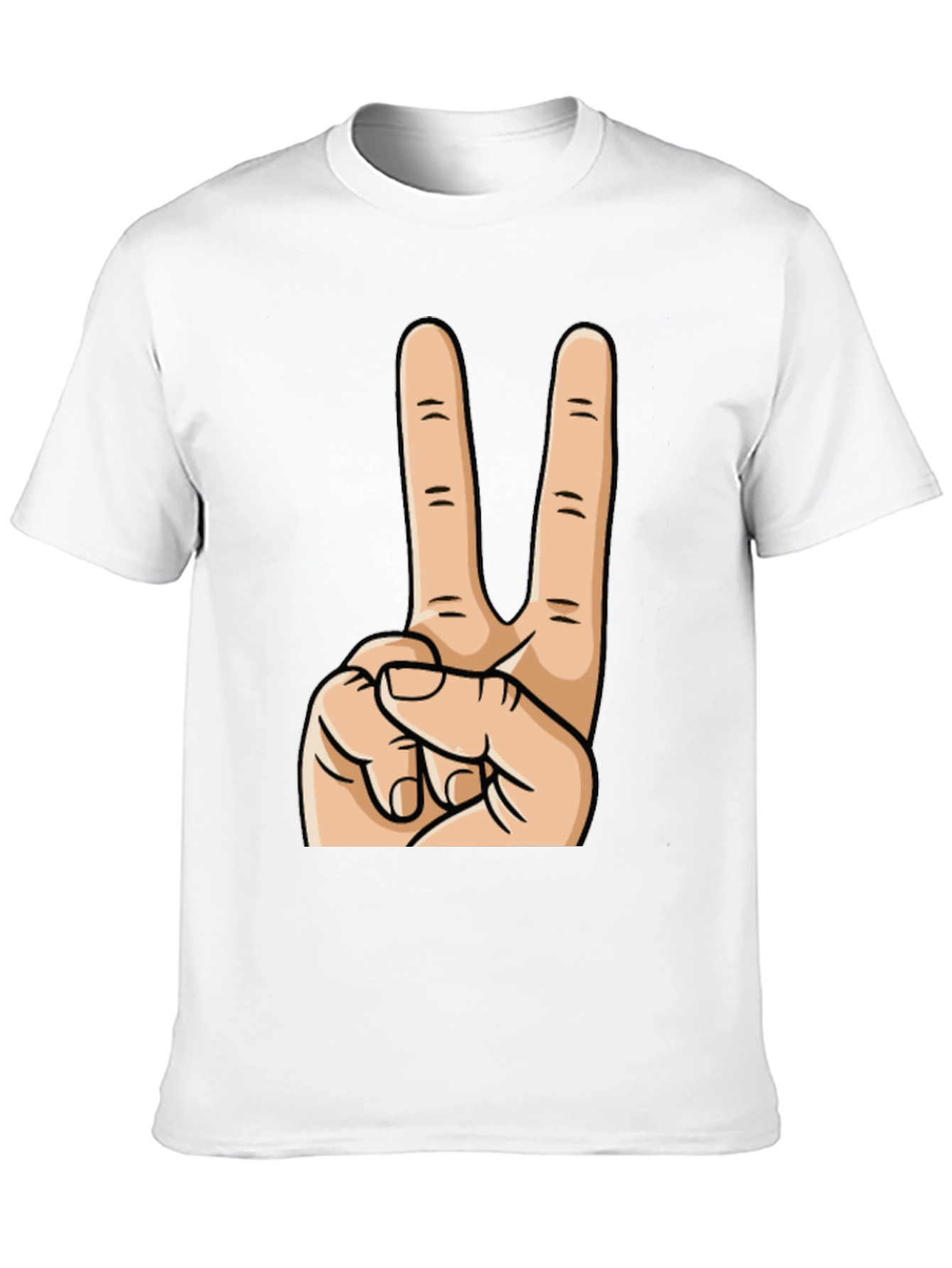 Peace Sign Graphic Tee - Black Cotton Casual Top
