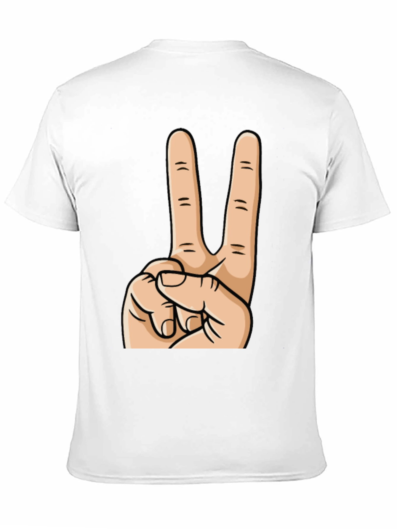 Peace Sign Graphic Tee - Black Cotton Casual Top