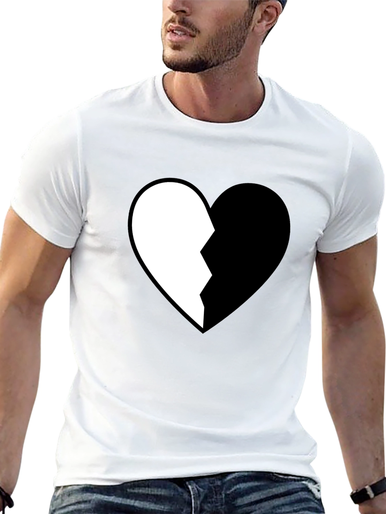 Broken Heart Graphic Tee - Stylish Cotton Shirt
