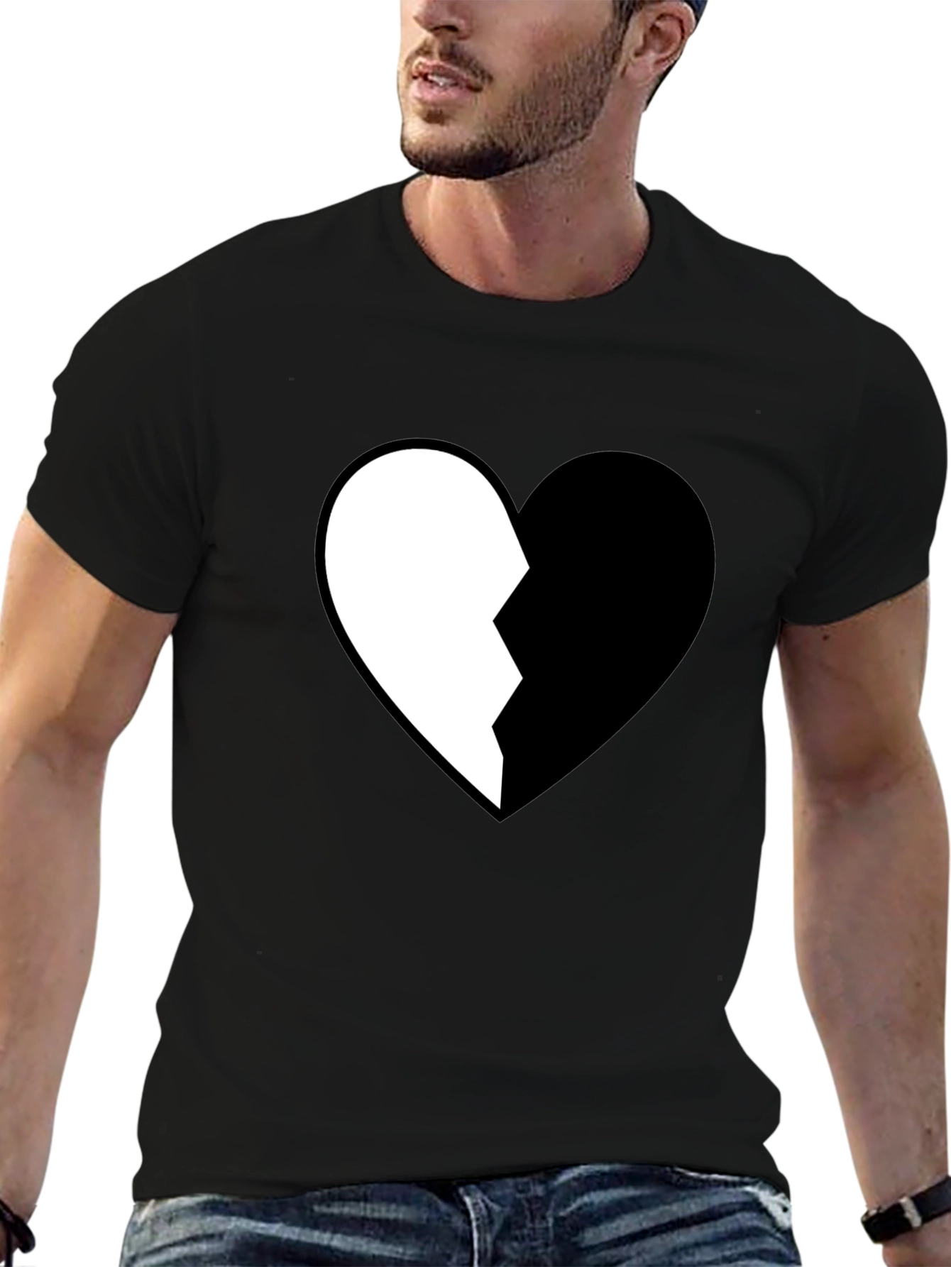 Broken Heart Graphic Tee - Stylish Cotton Shirt