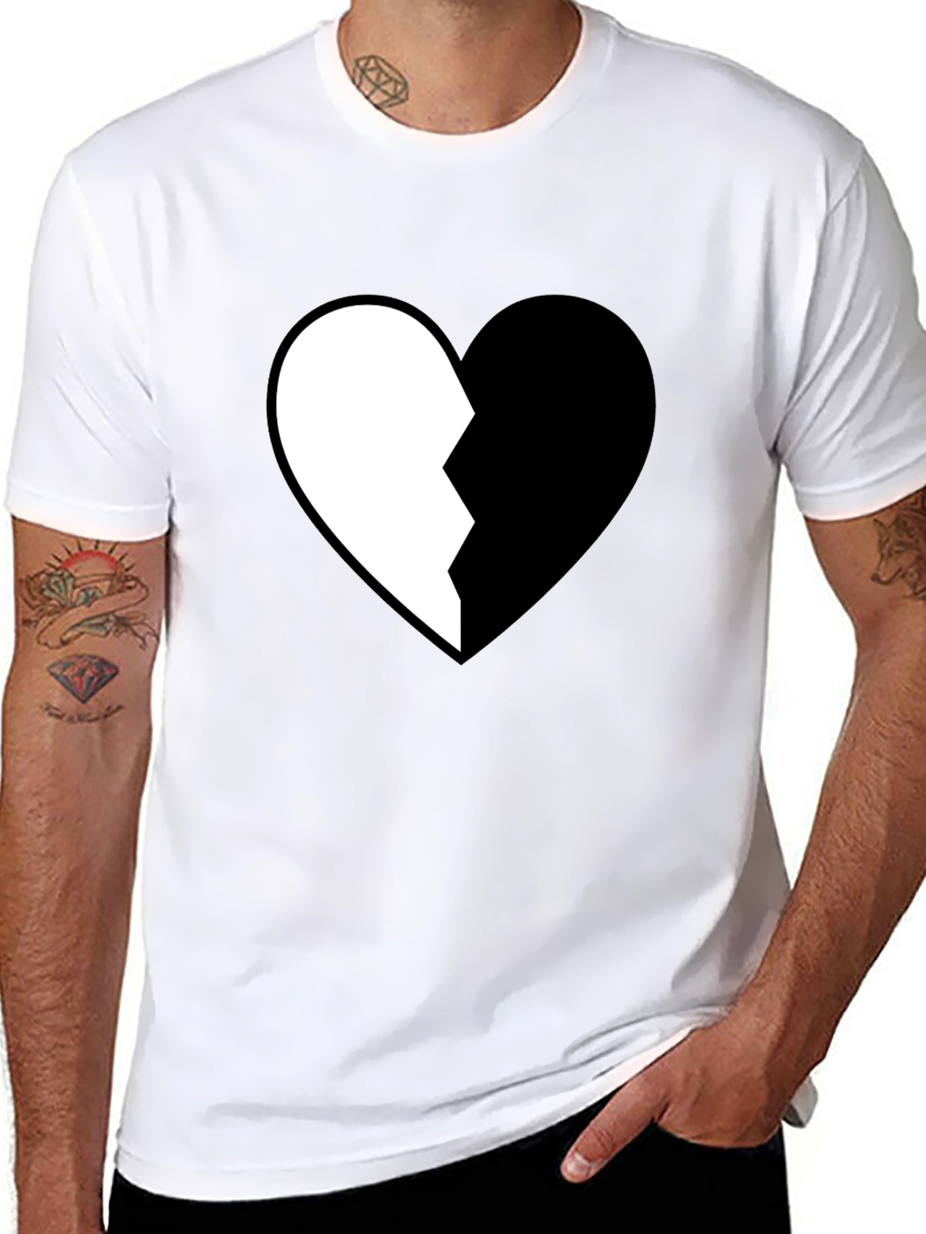 Broken Heart Graphic Tee - Stylish Cotton Shirt
