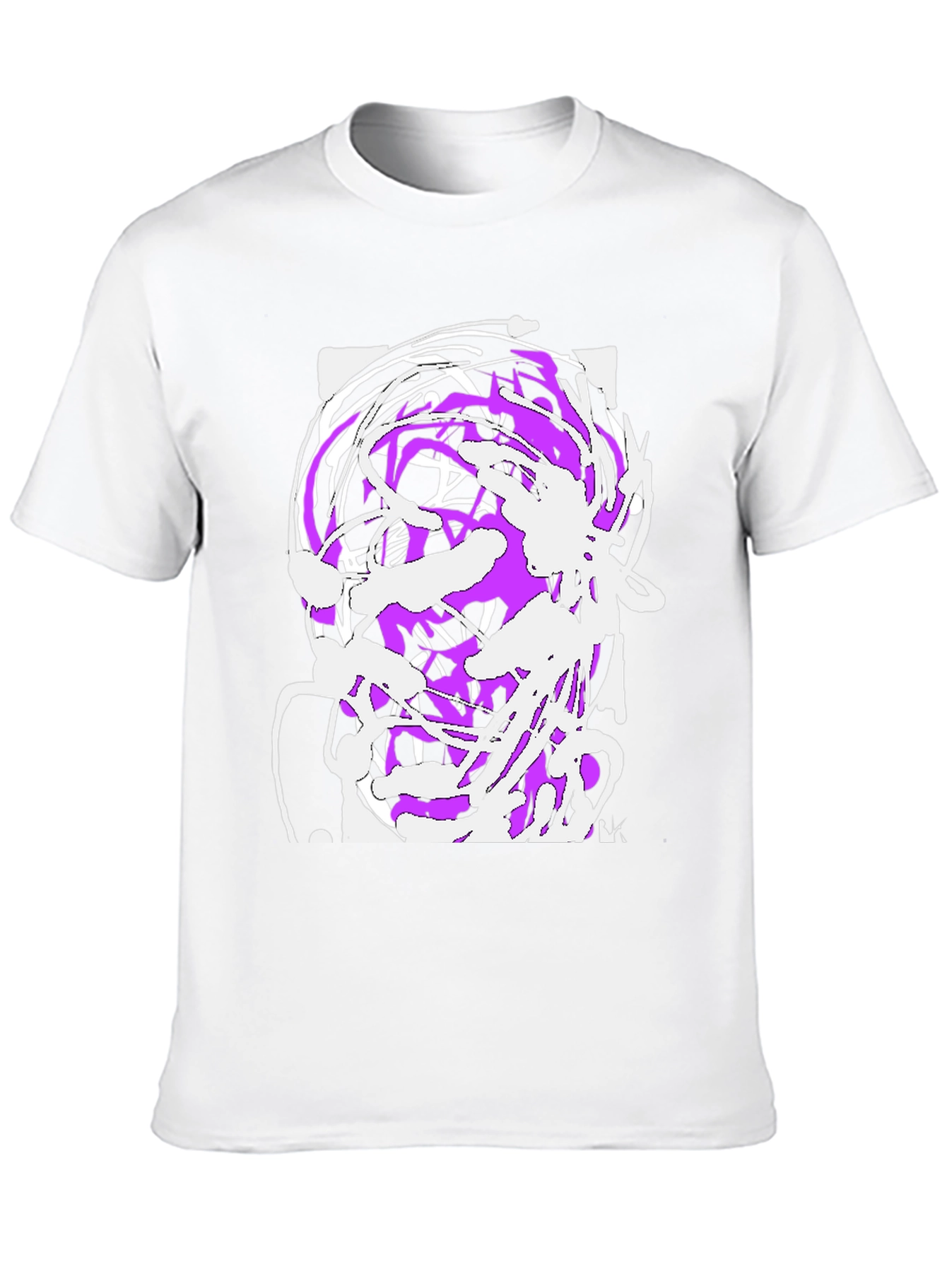 Abstract Art Graphic Tee - Black Cotton Blend
