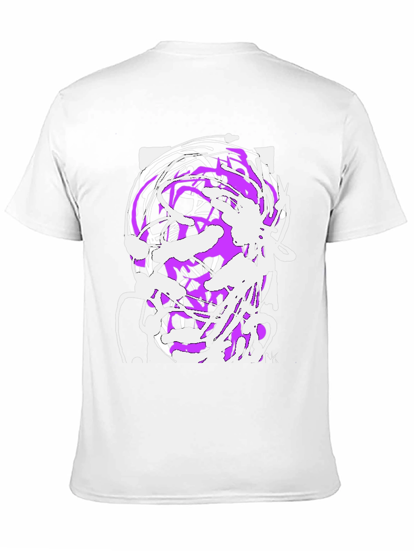 Abstract Art Graphic Tee - Black Cotton Blend