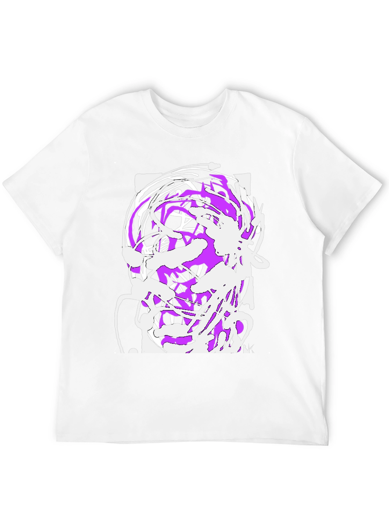 Abstract Art Graphic Tee - Black Cotton Blend