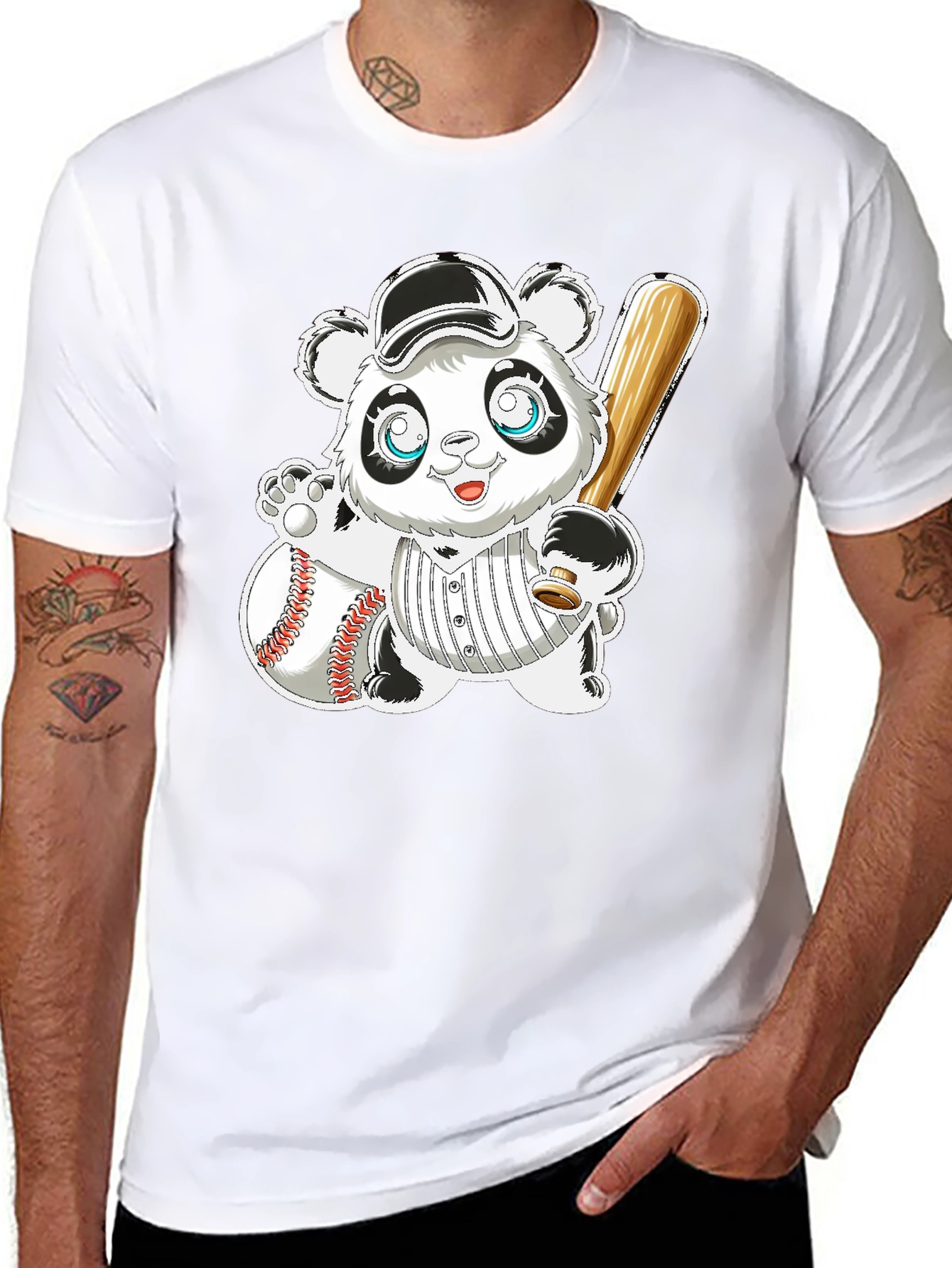 Baseball Panda Graphic Tee