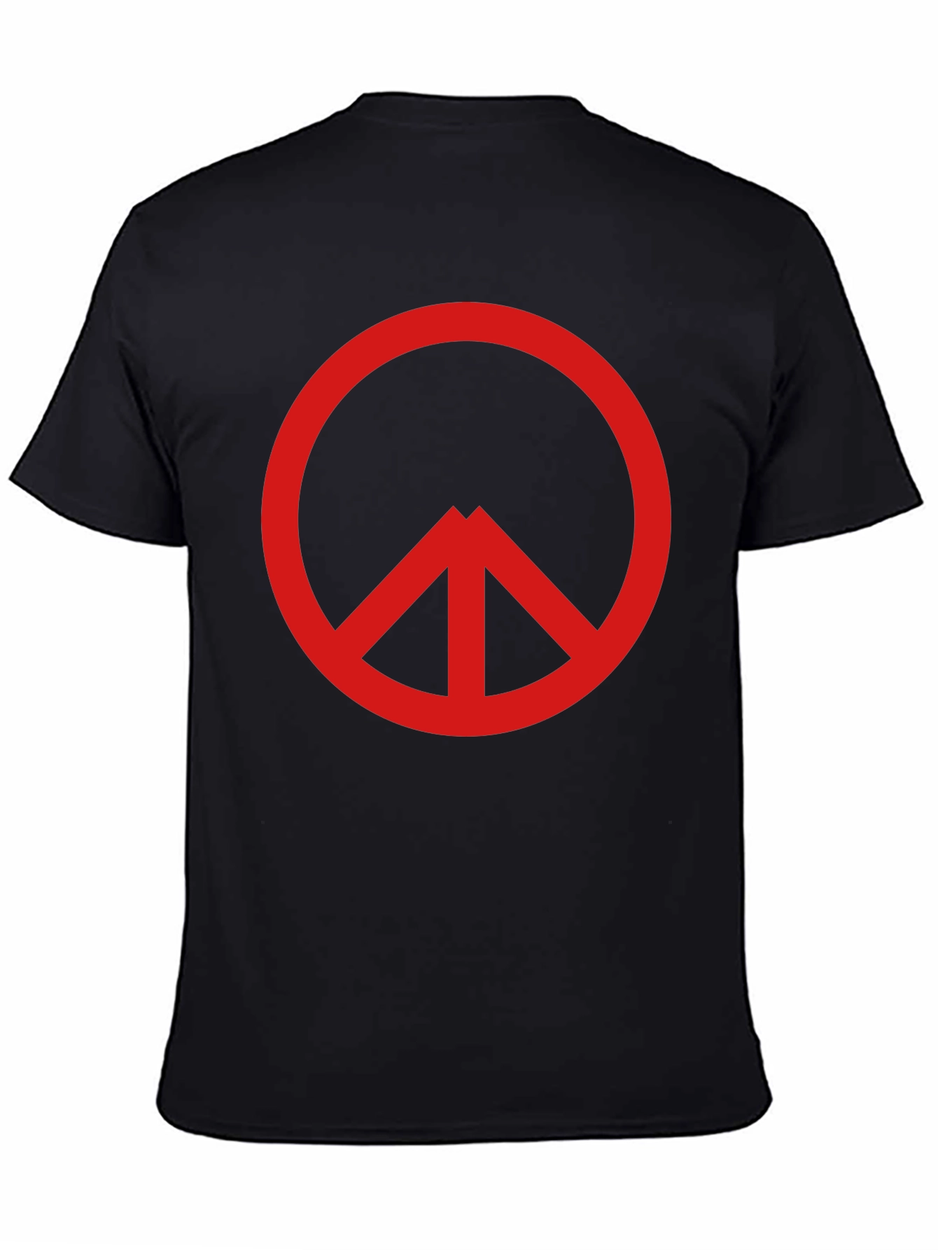 Red Peace Sign Black T-Shirt - Modern Unisex Tee