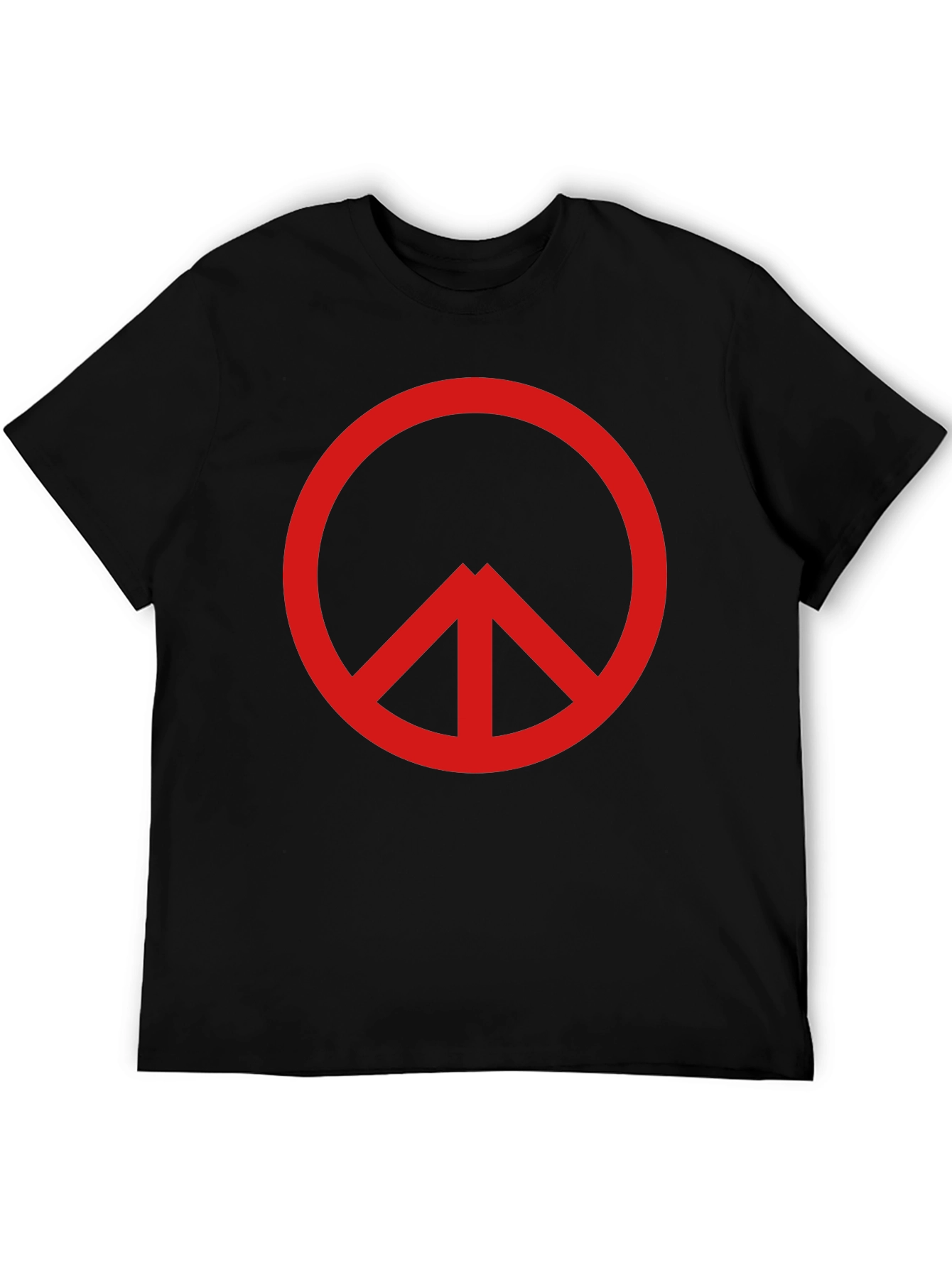 Red Peace Sign Black T-Shirt - Modern Unisex Tee