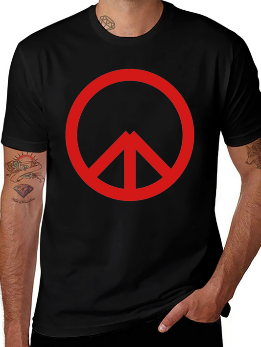 Red Peace Sign Black T-Shirt - Modern Unisex Tee