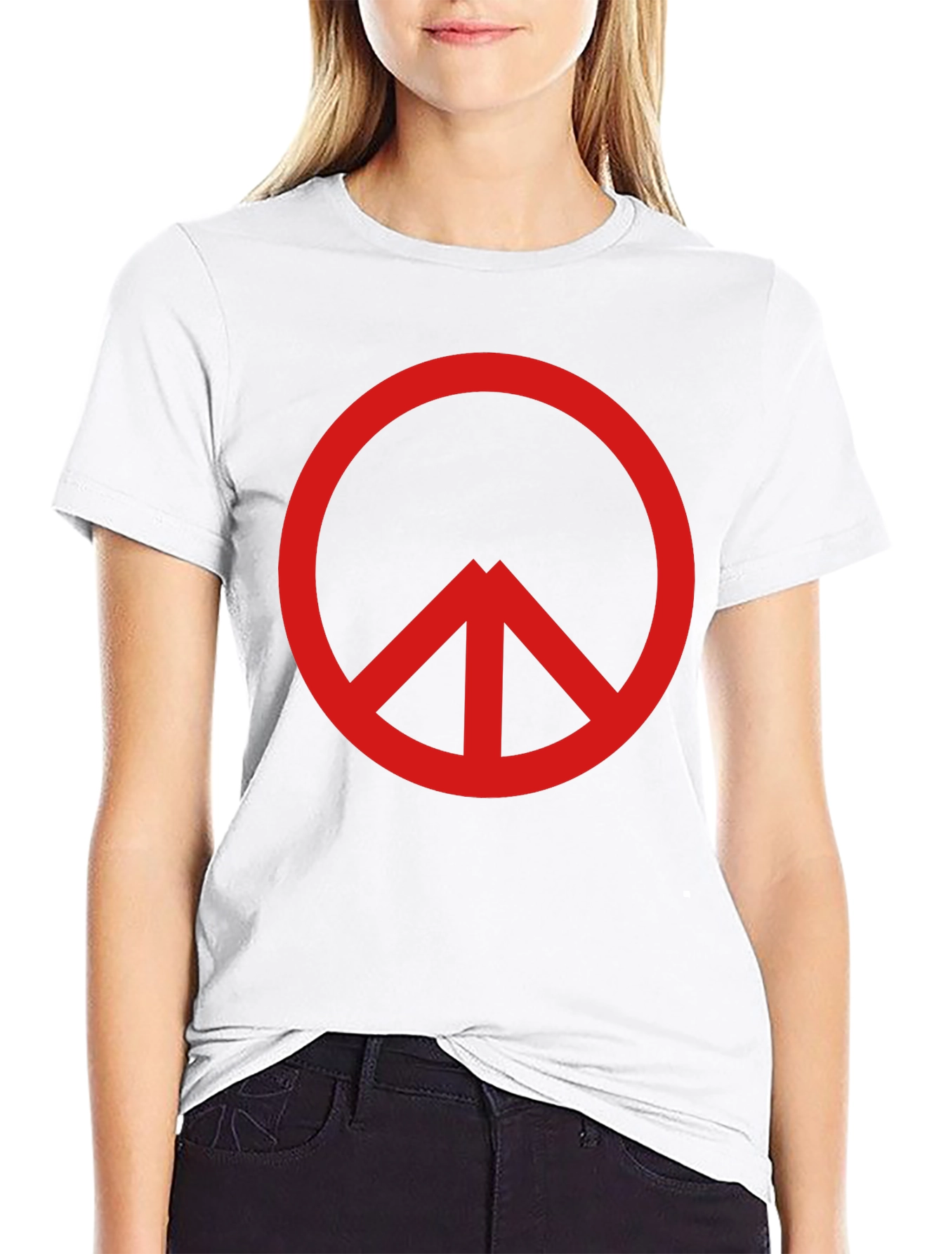 Red Peace Sign Black T-Shirt - Modern Unisex Tee