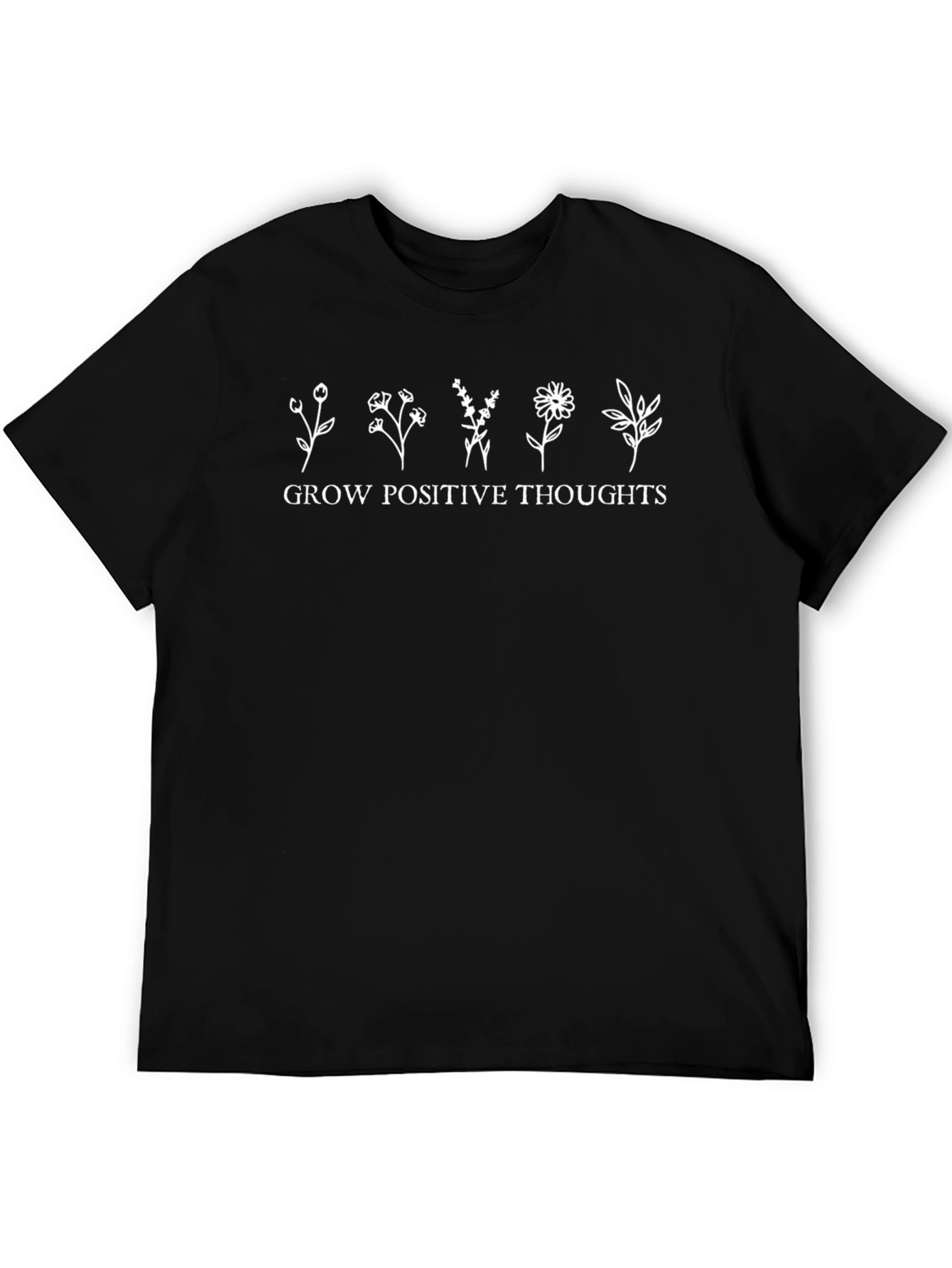 Grow Positive Thoughts Graphic Tee - Black