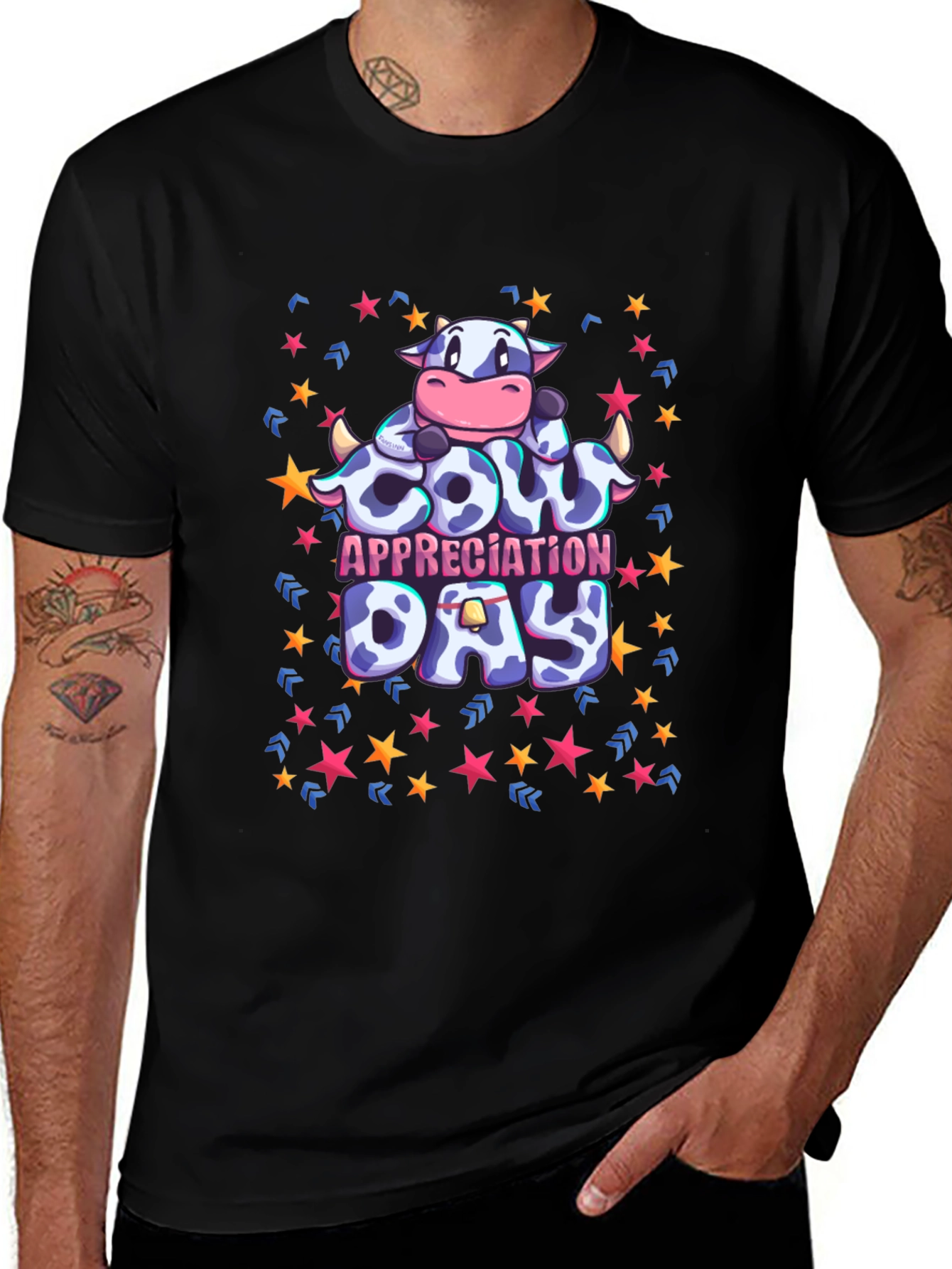 Cow Appreciation Day Black Graphic Tee