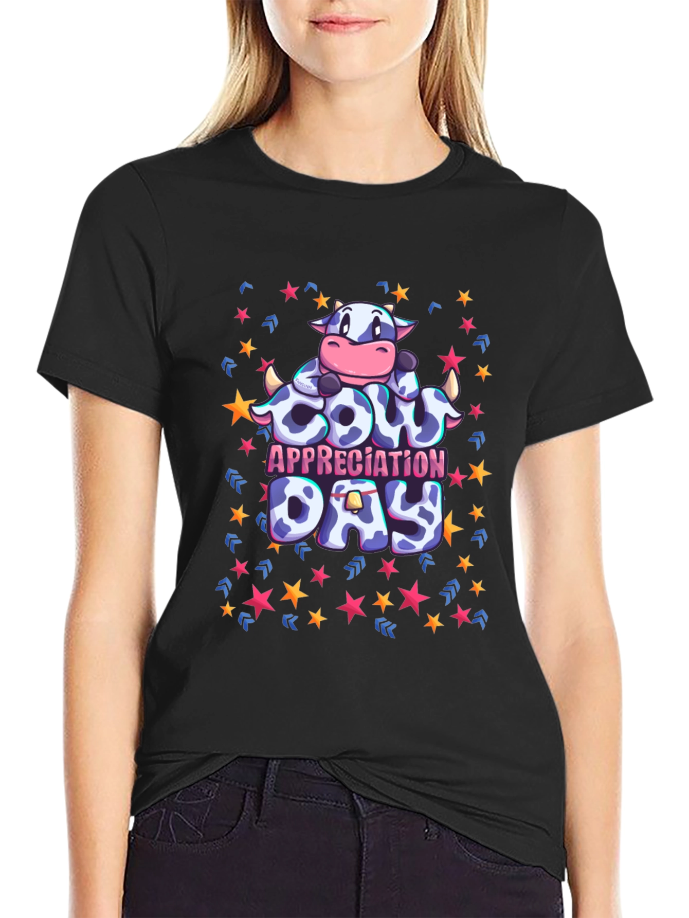 Cow Appreciation Day Black Graphic Tee