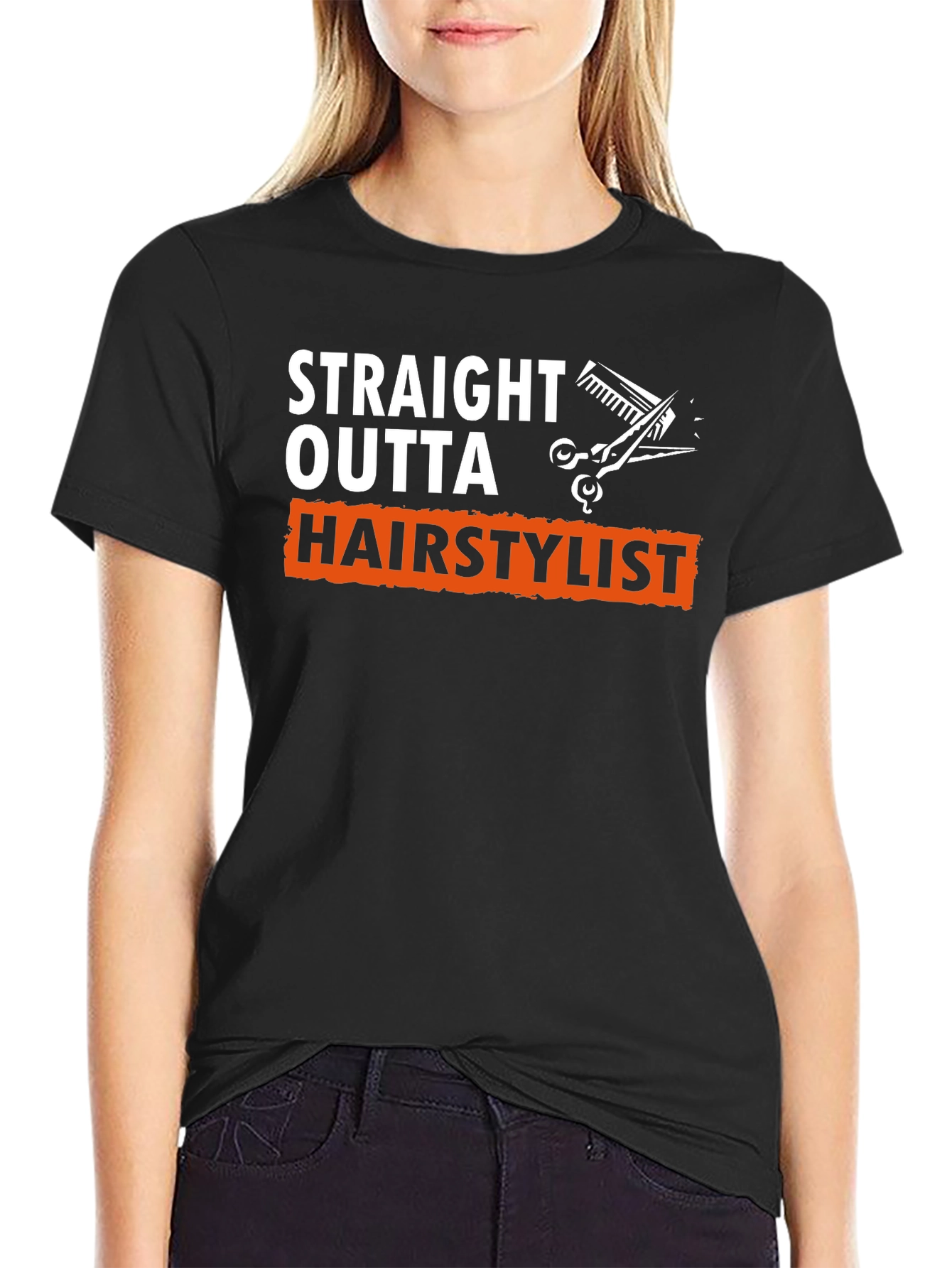 Straight Outta Hairstylist Graphic Tee - Black