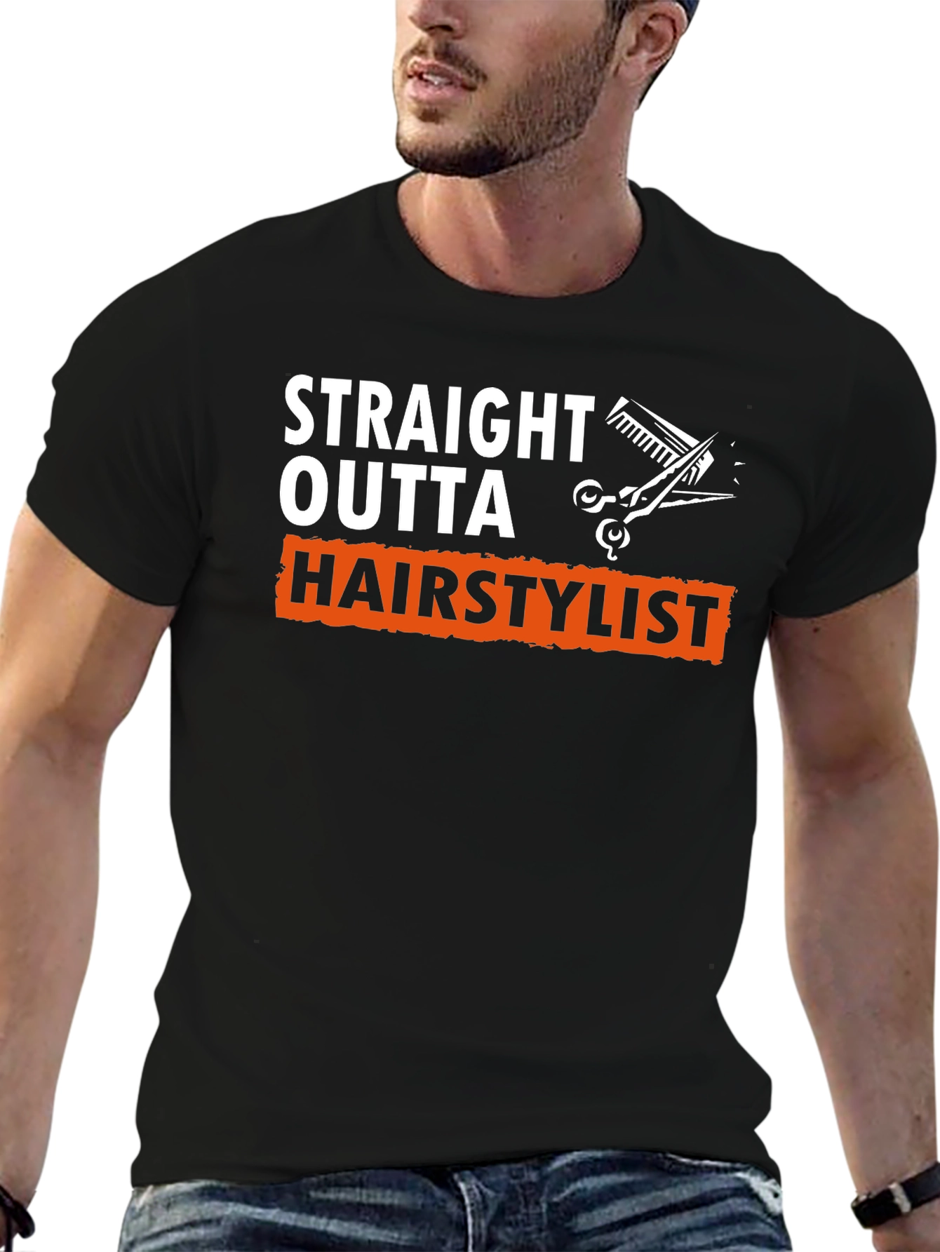 Straight Outta Hairstylist Graphic Tee - Black