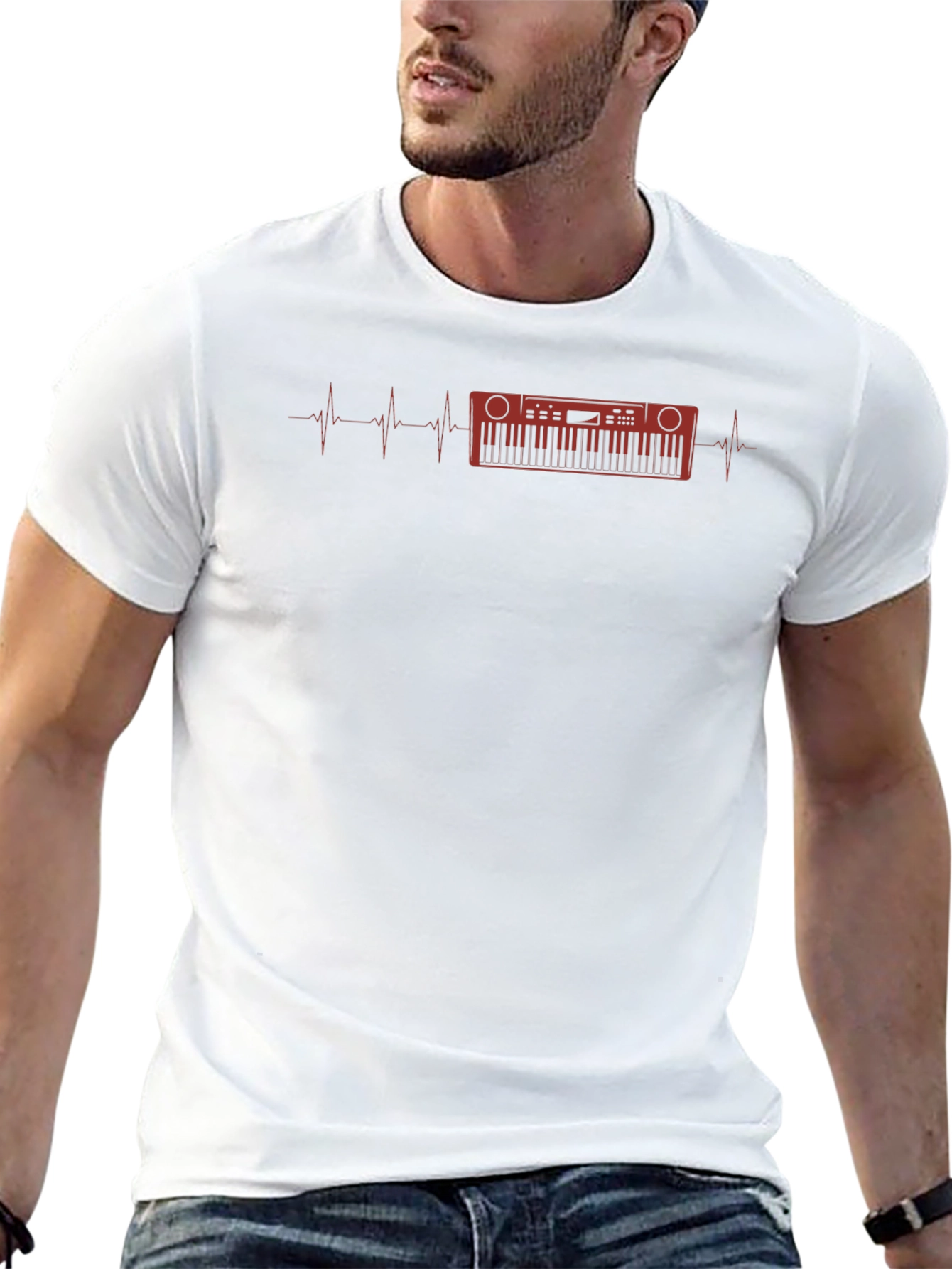 Keyboard Heartbeat Graphic T-Shirt