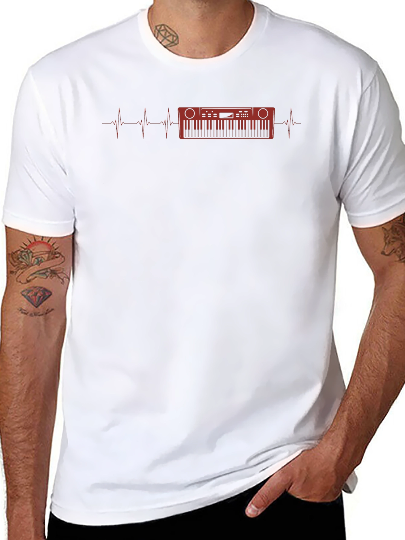 Keyboard Heartbeat Graphic T-Shirt
