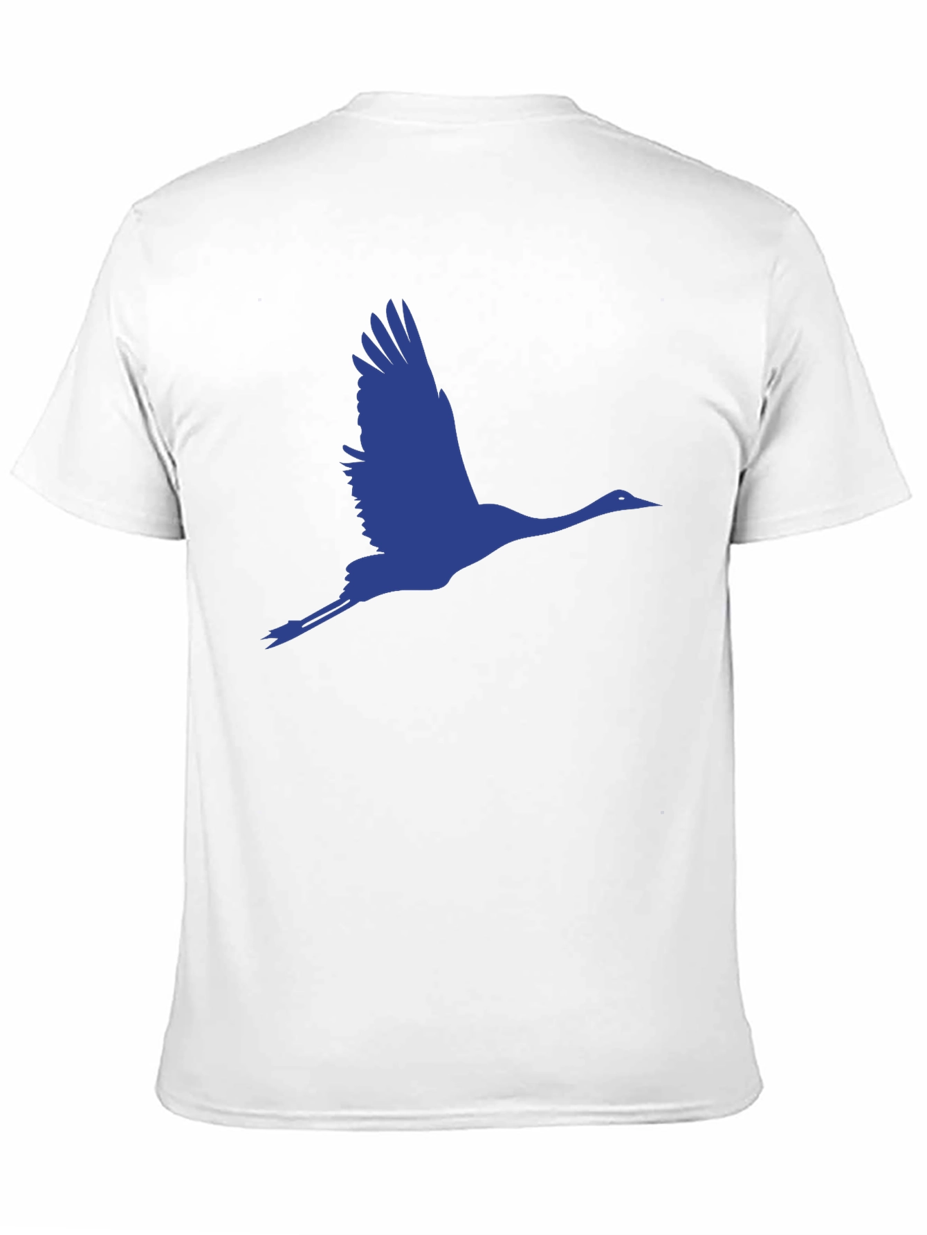 Flying Crane Graphic Tee - Black Cotton T-Shirt