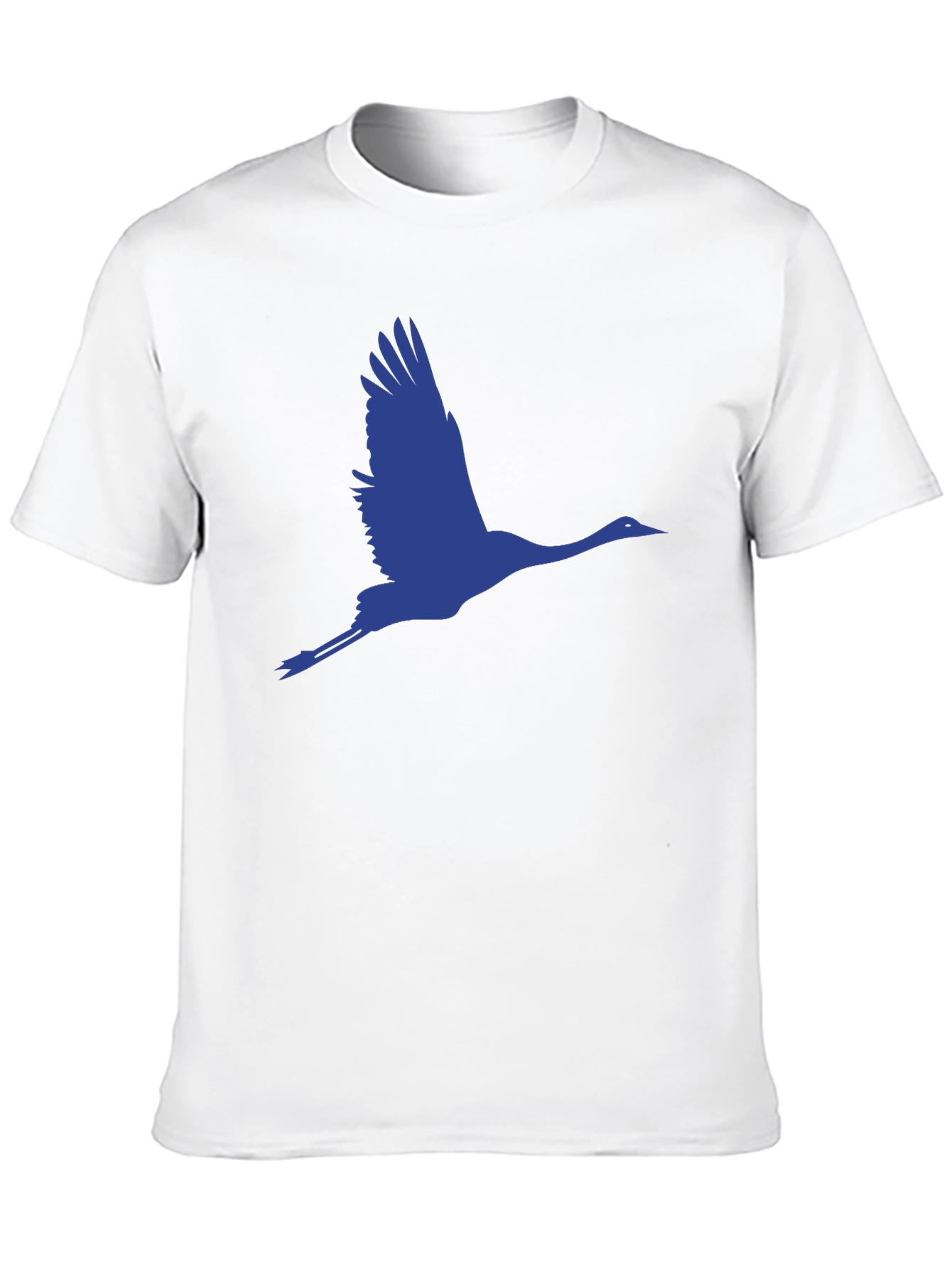 Flying Crane Graphic Tee - Black Cotton T-Shirt
