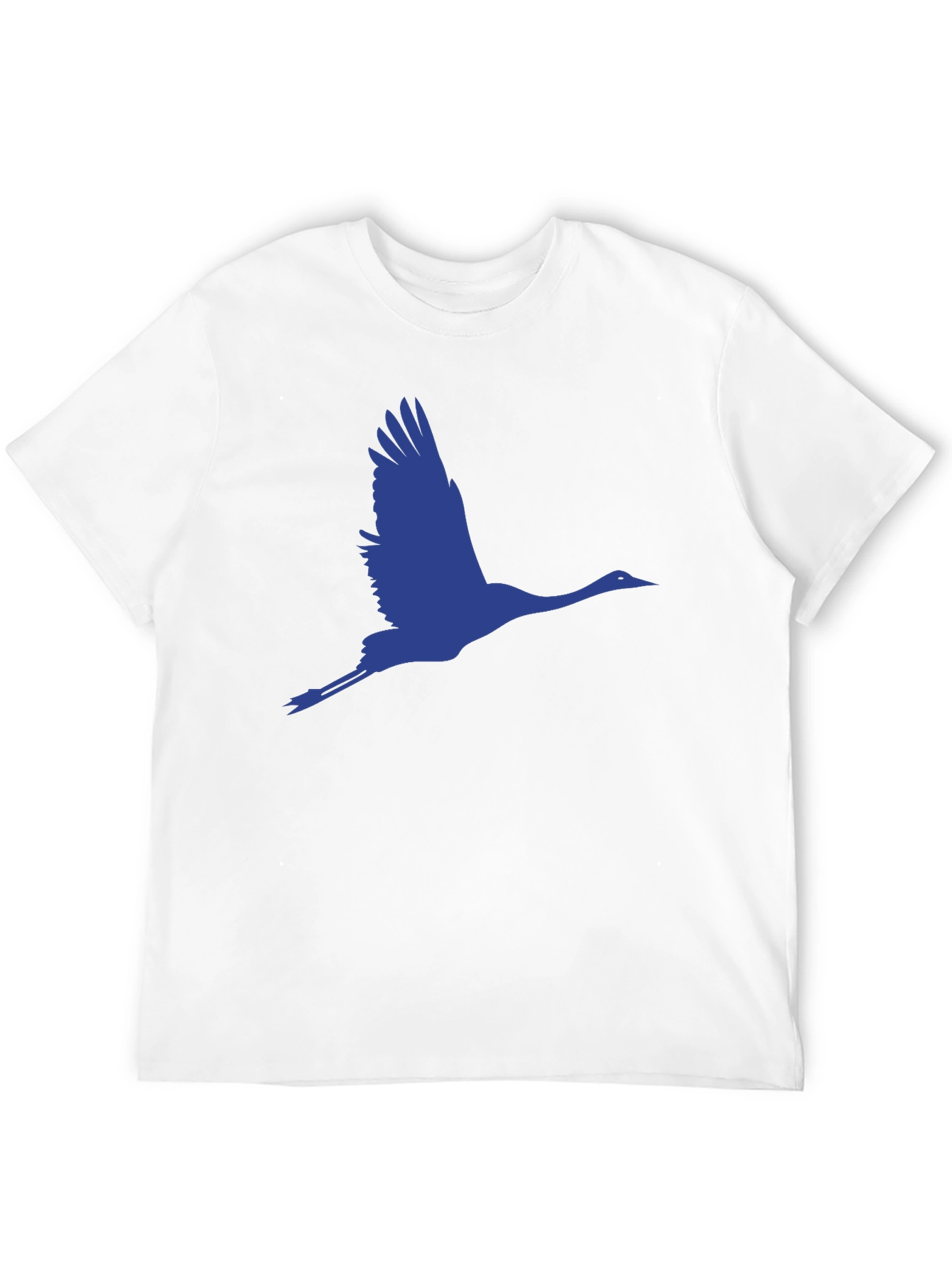 Flying Crane Graphic Tee - Black Cotton T-Shirt