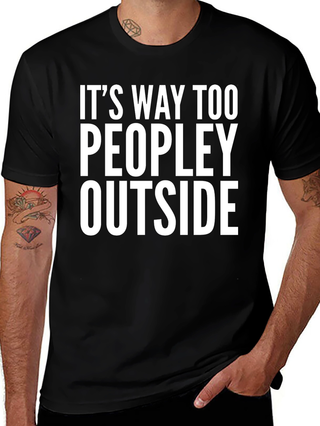 Funny Introvert T-Shirt - Too Peopley Outside Tee