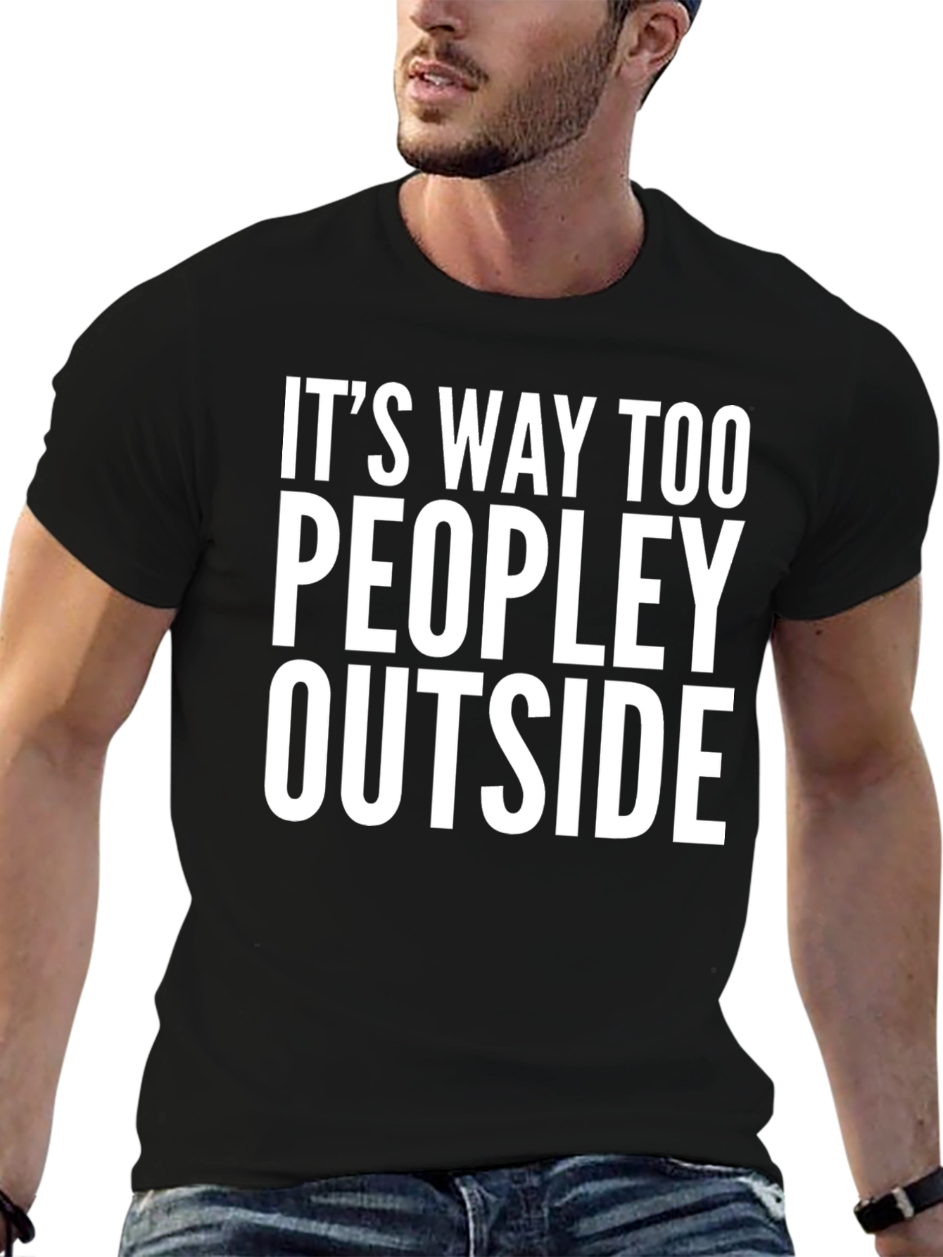 Funny Introvert T-Shirt - Too Peopley Outside Tee