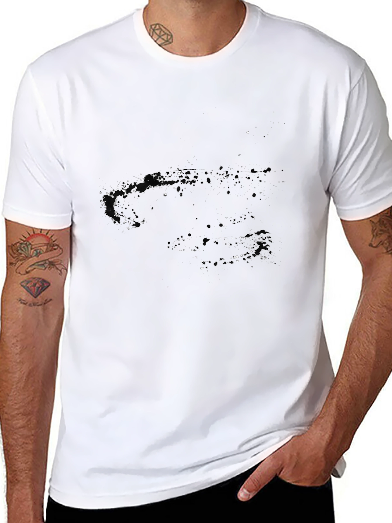 Abstract Galaxy Black Graphic Tee