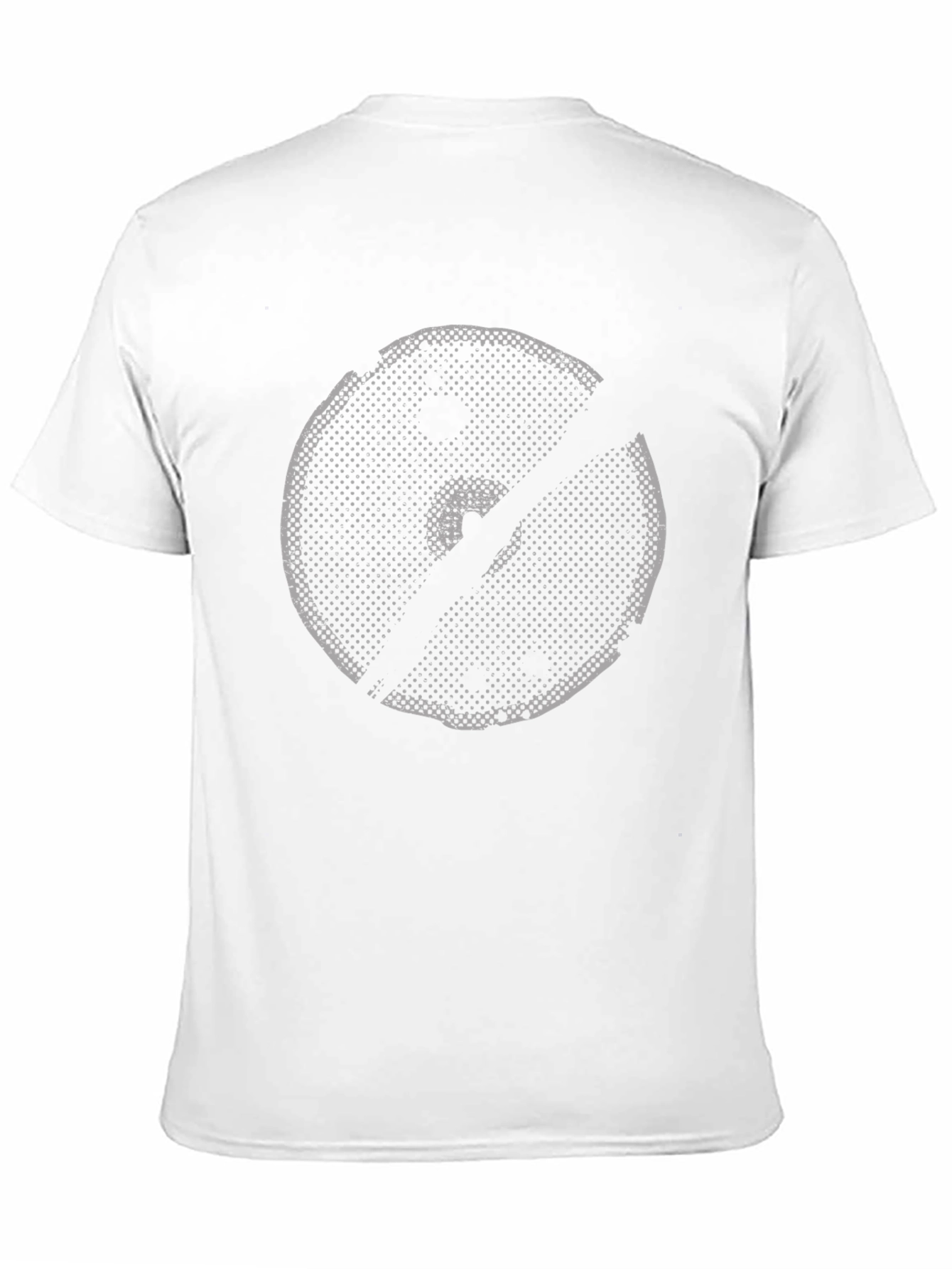 Mens Black Graphic Tee - Distressed Circle Design
