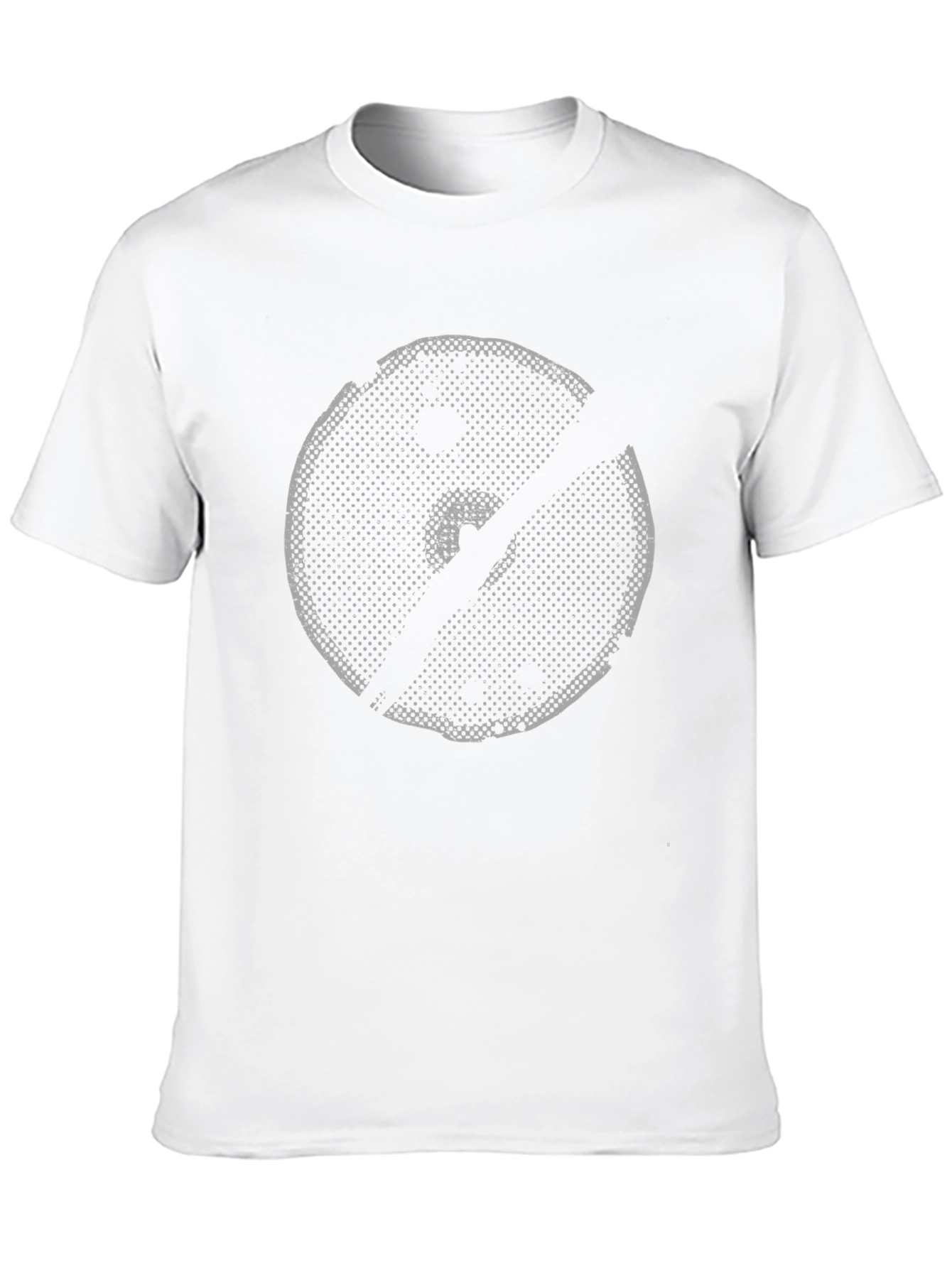 Mens Black Graphic Tee - Distressed Circle Design