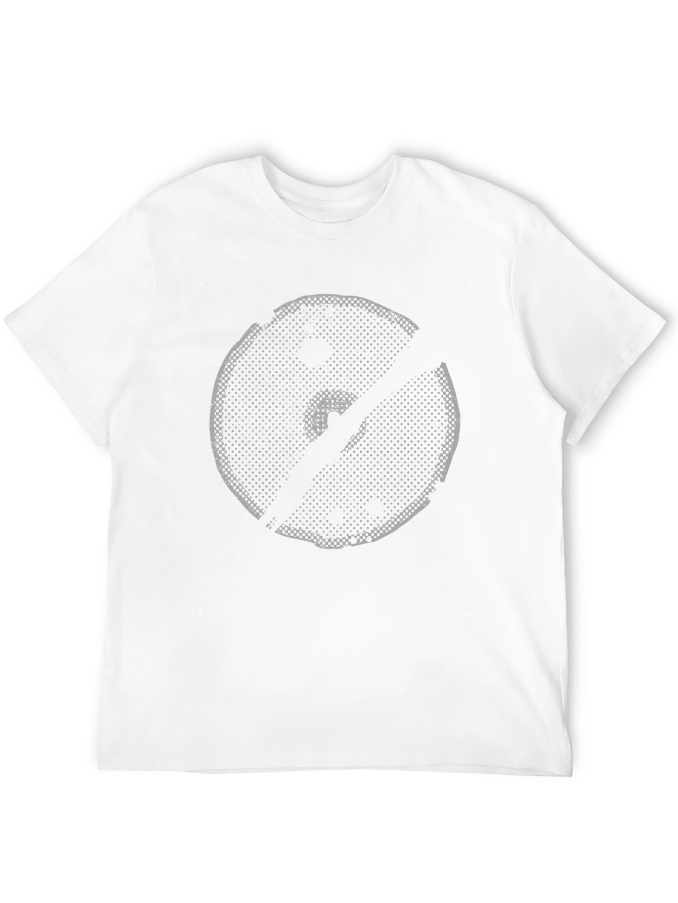 Mens Black Graphic Tee - Distressed Circle Design