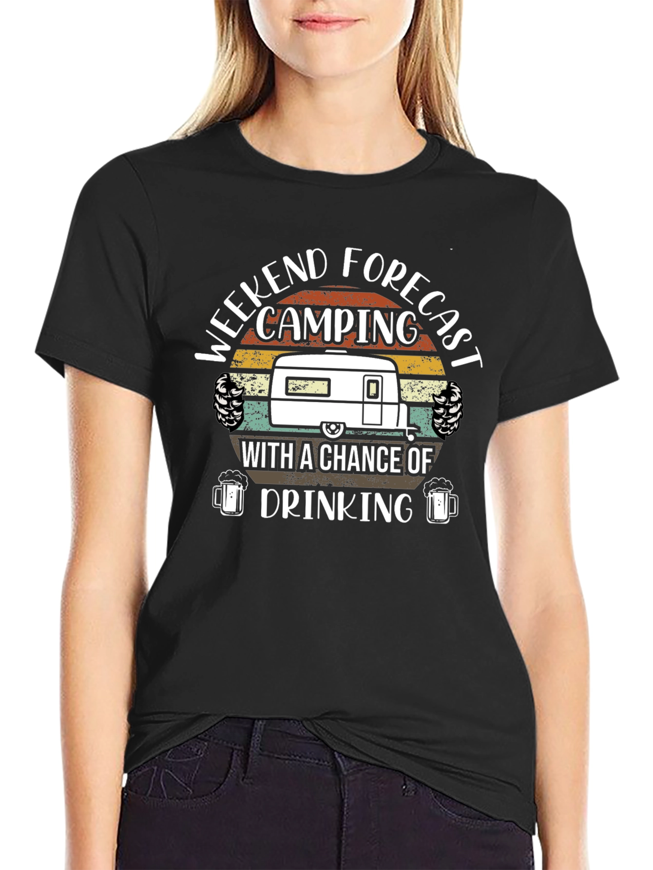 Weekend Forecast Camping & Drinking T-Shirt