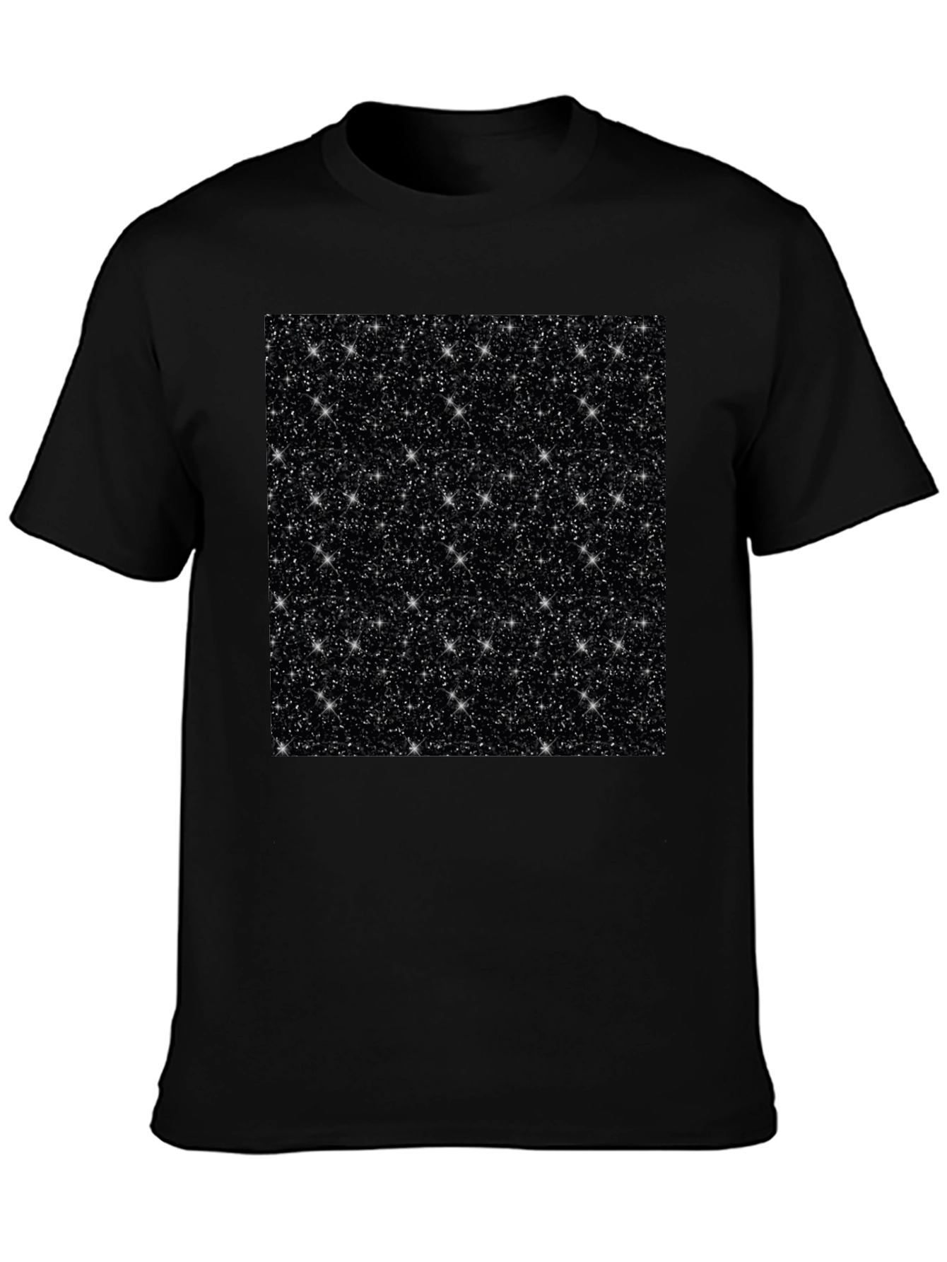 Sparkling Starry Night Graphic Tee - Black