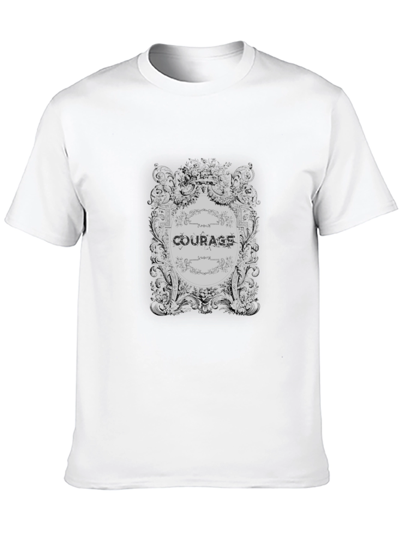 Courage Tee - Ornate Graphic Black T-Shirt