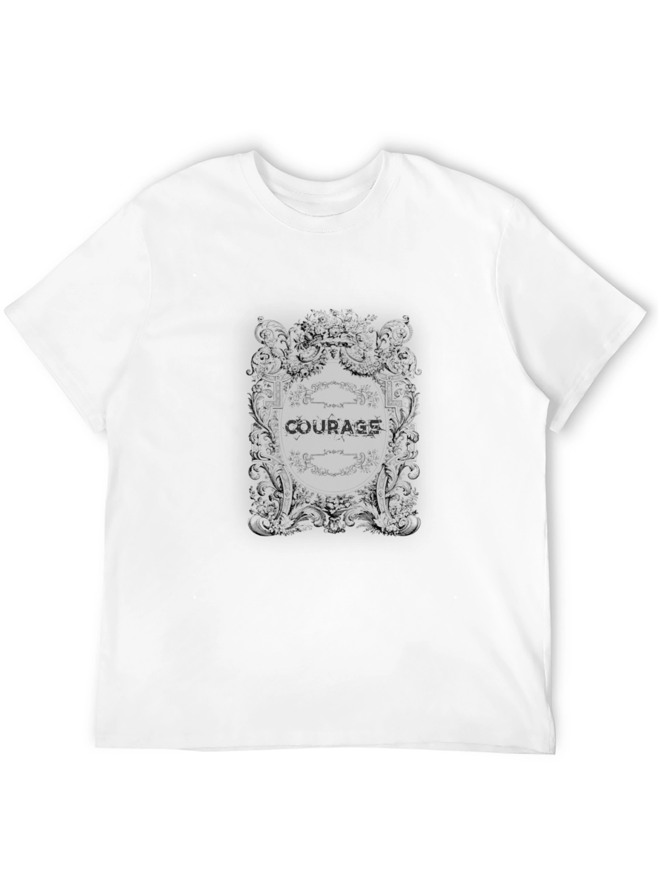 Courage Tee - Ornate Graphic Black T-Shirt