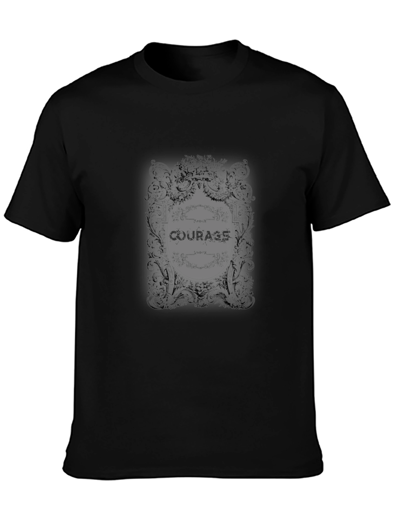 Courage Tee - Ornate Graphic Black T-Shirt
