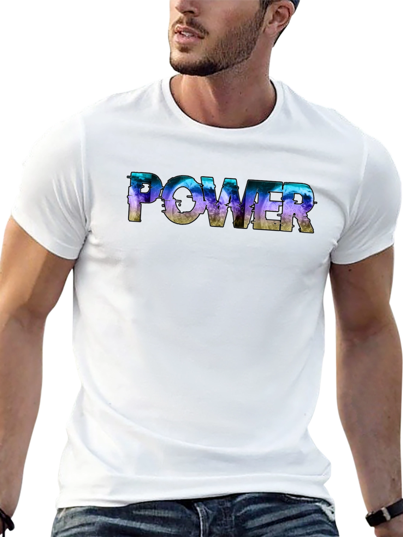 Power Word Art Black T-Shirt