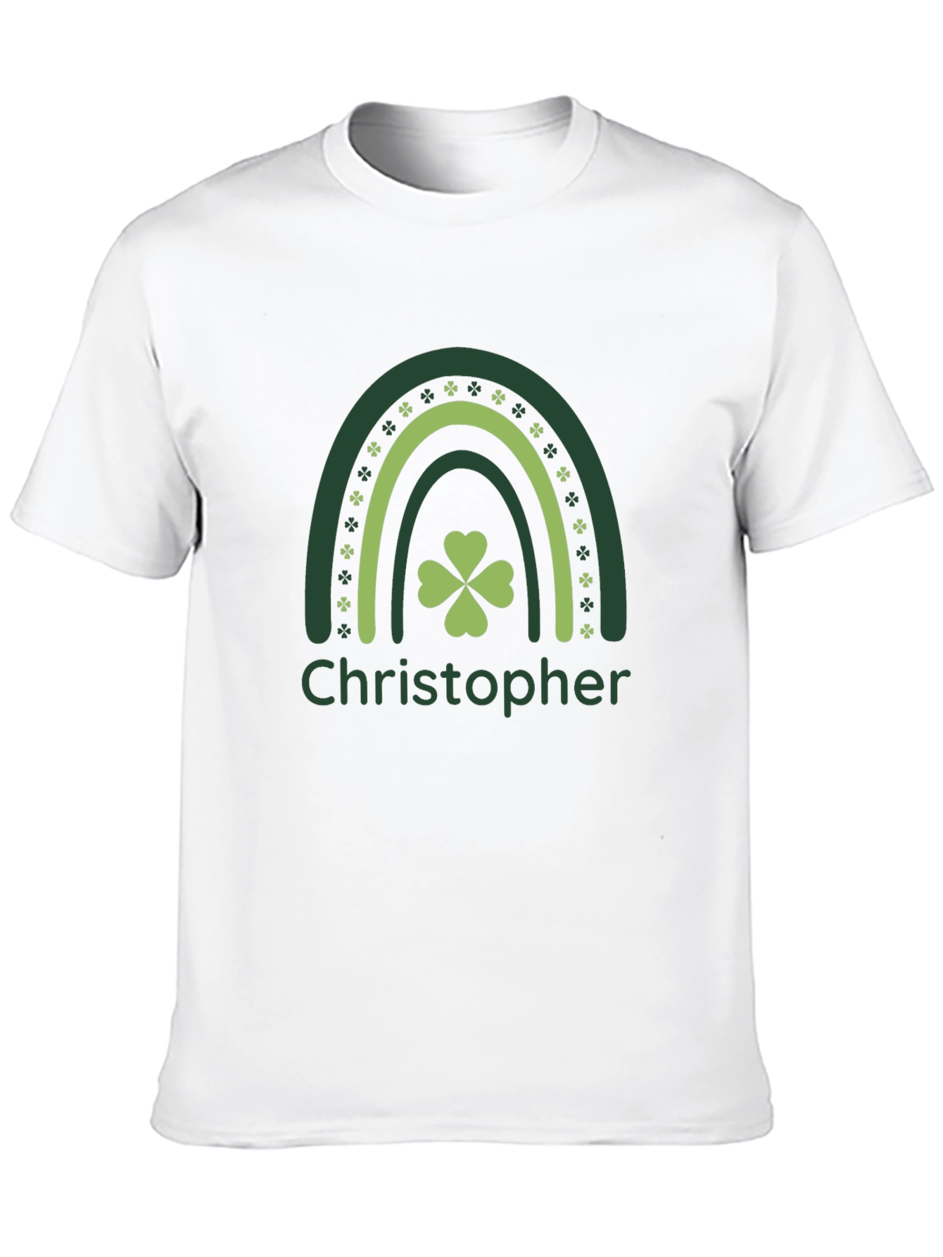 Personalized St. Patricks Day Rainbow Clover T-Shirt