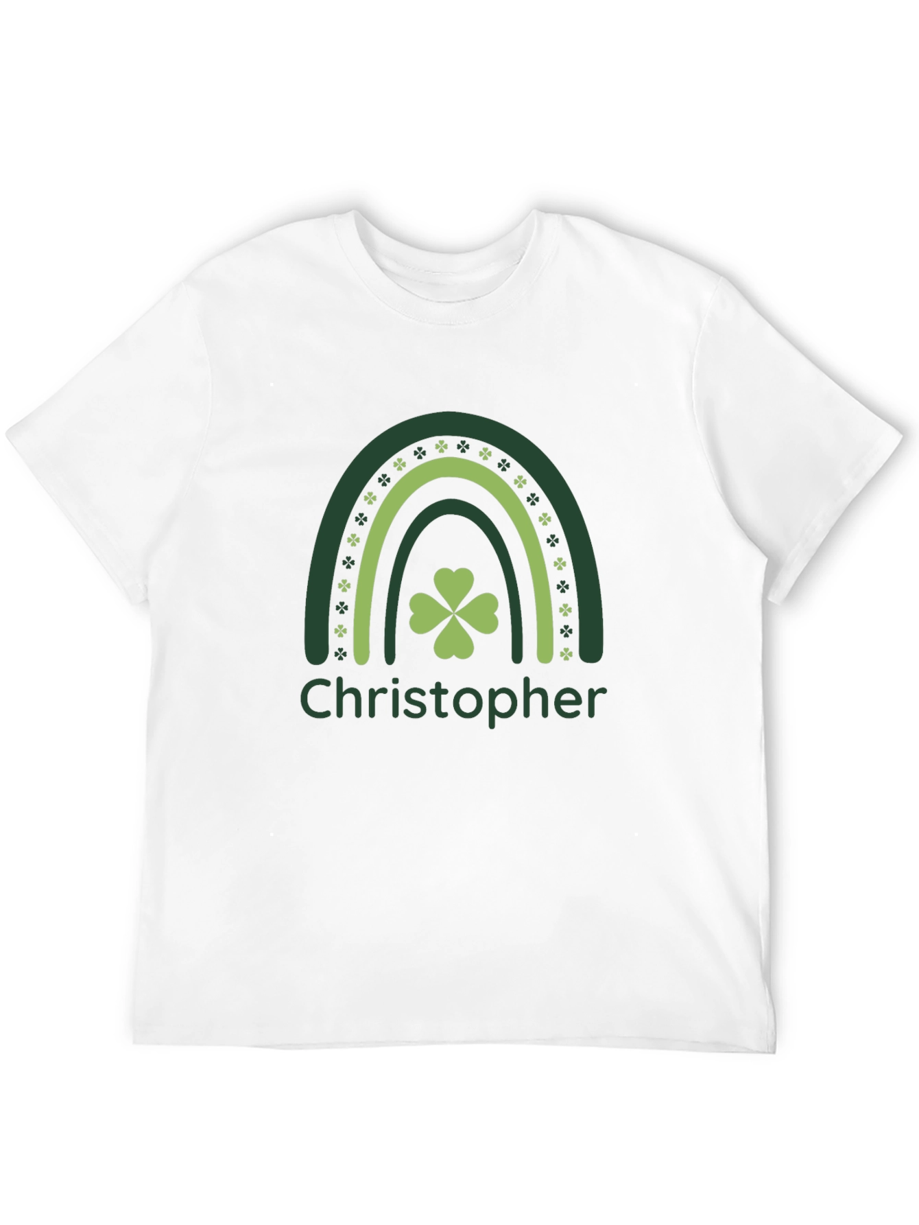 Personalized St. Patricks Day Rainbow Clover T-Shirt