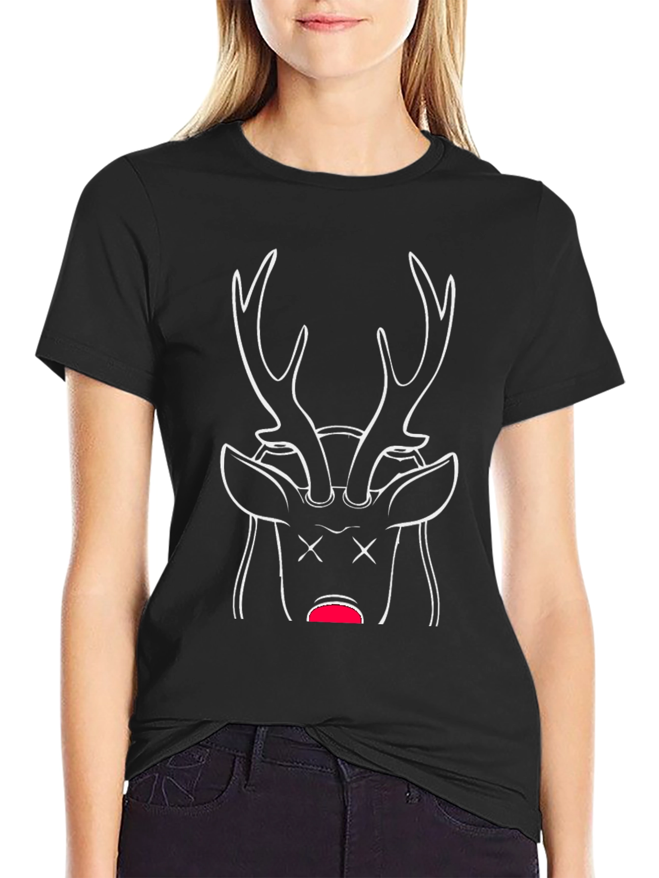 Dead Deer Graphic T-Shirt - Black