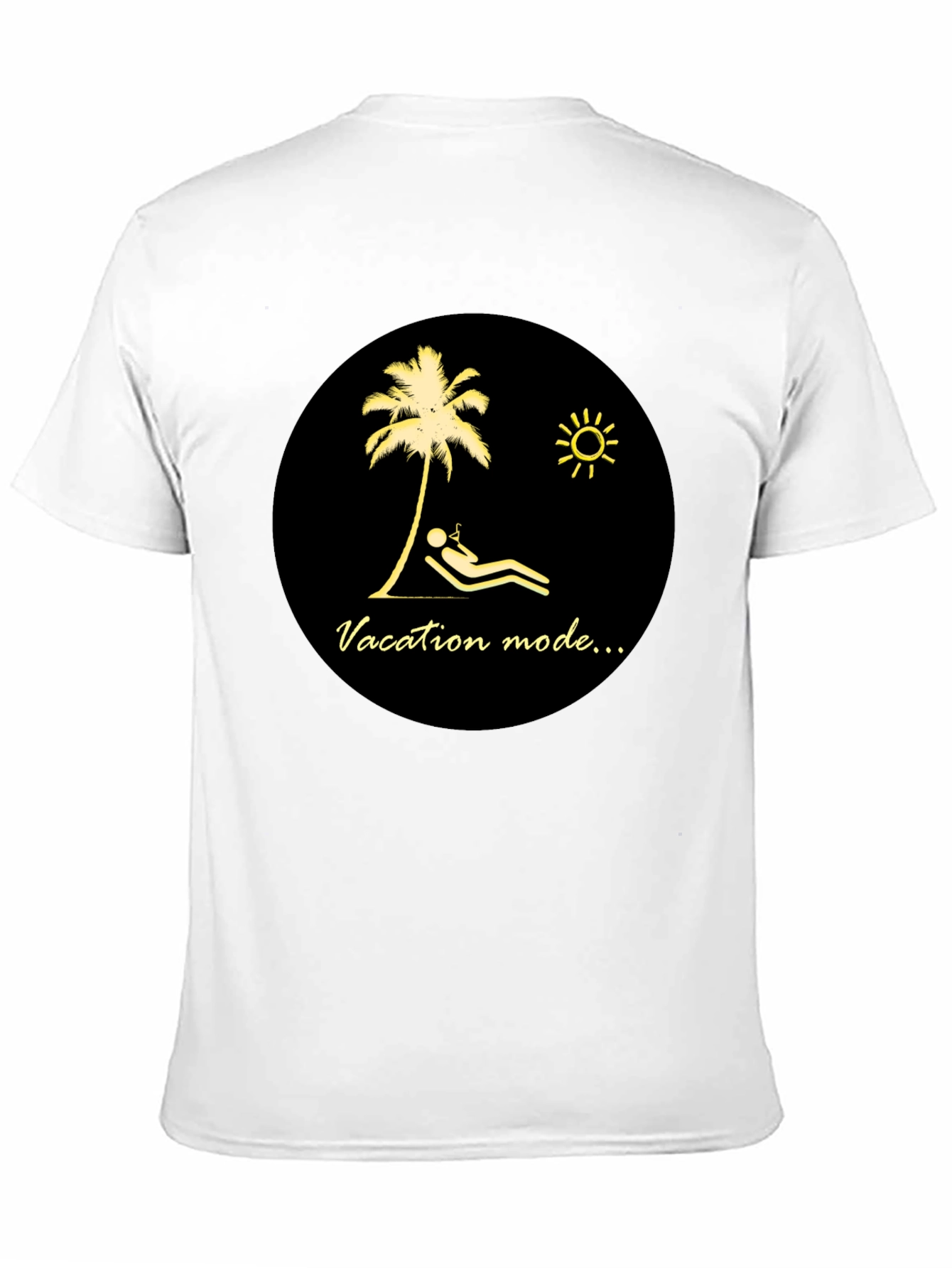 Vacation Mode Graphic Tee - Black Cotton T-Shirt
