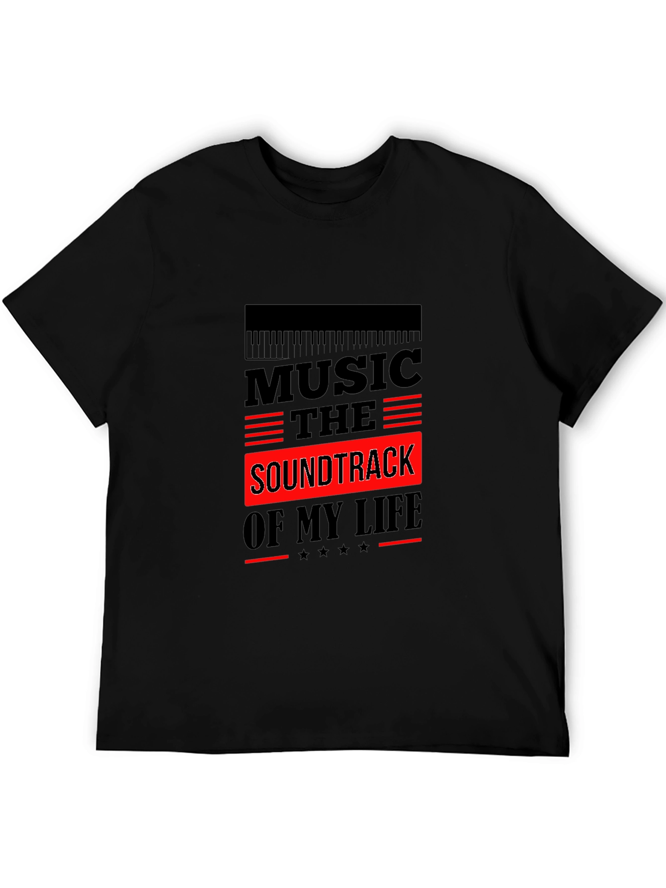 Music is the Soundtrack of My Life Black T-Shirt