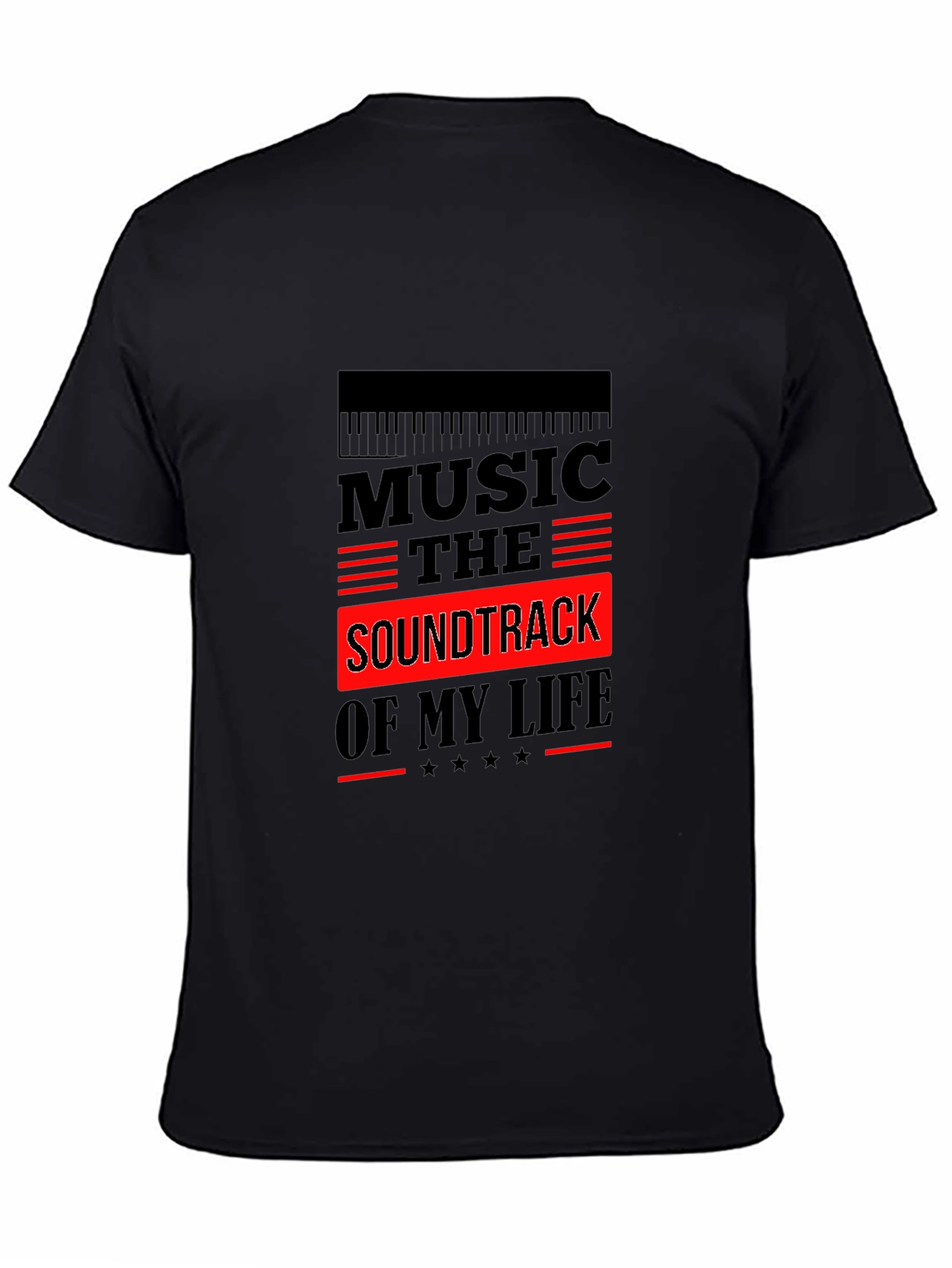 Music is the Soundtrack of My Life Black T-Shirt