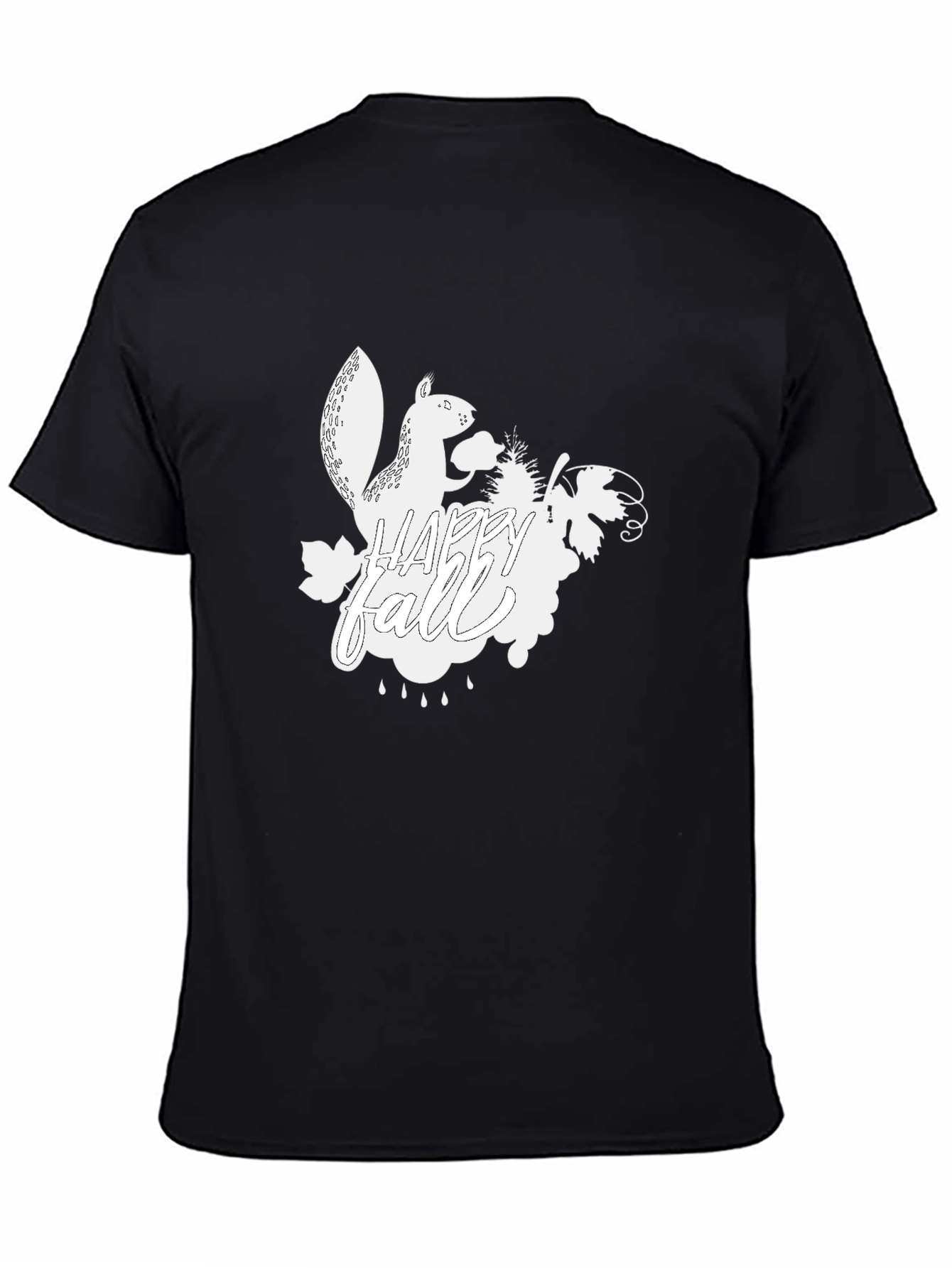 Happy Fall Squirrel T-Shirt - Black