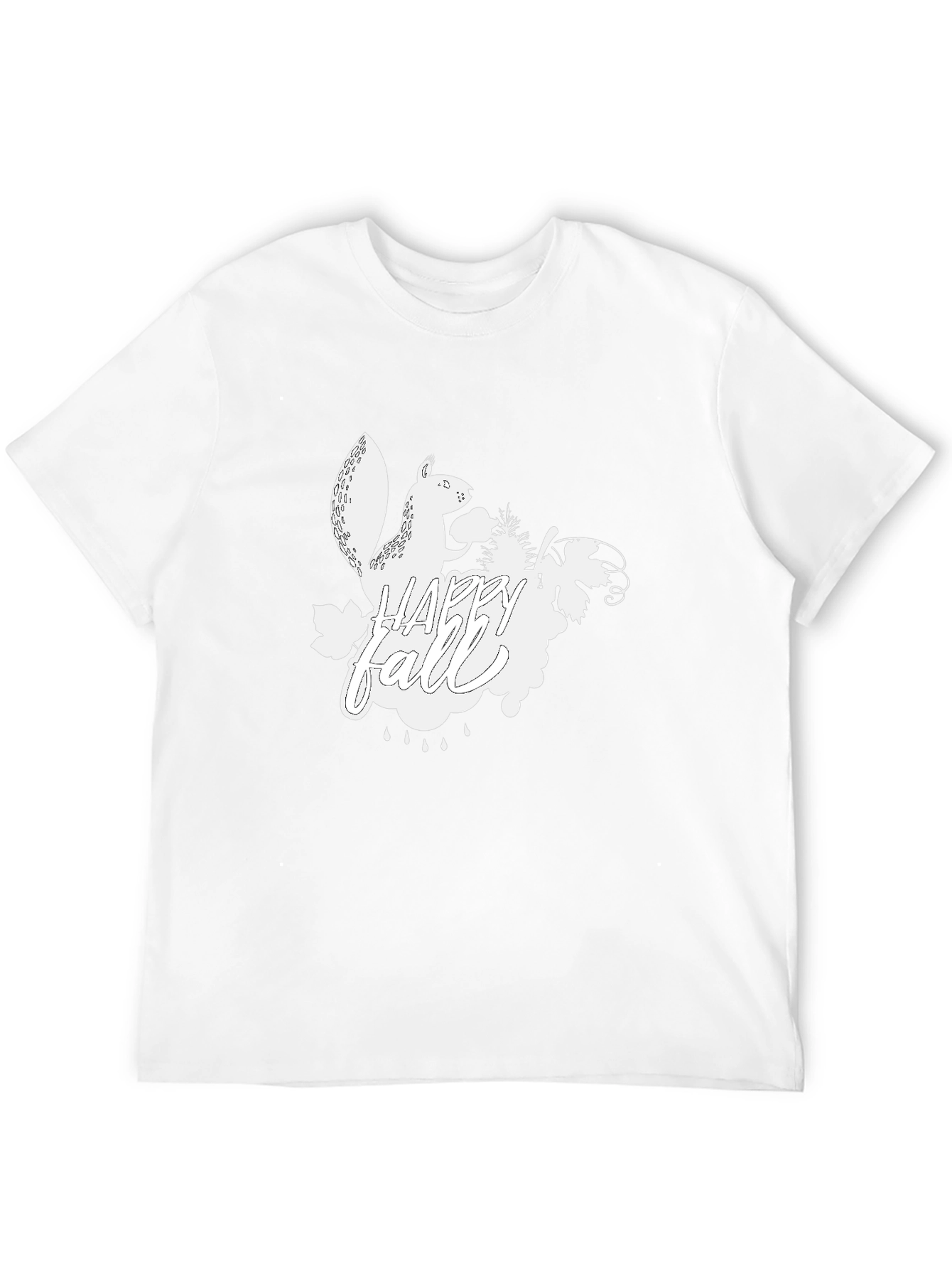 Happy Fall Squirrel T-Shirt - Black