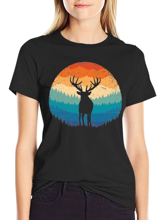 Retro Deer Graphic T-Shirt