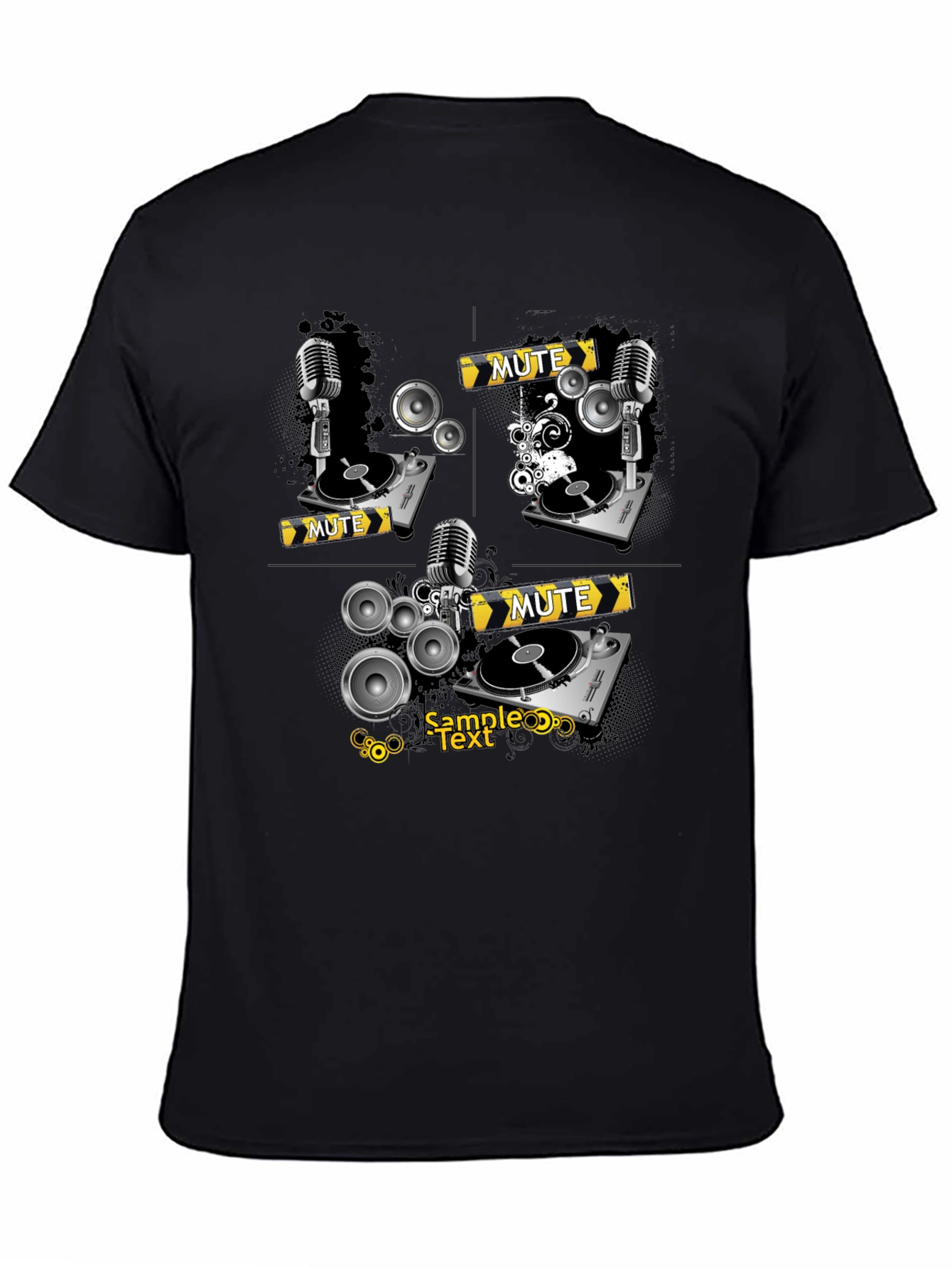 DJ Turntable Graphic Black T-Shirt